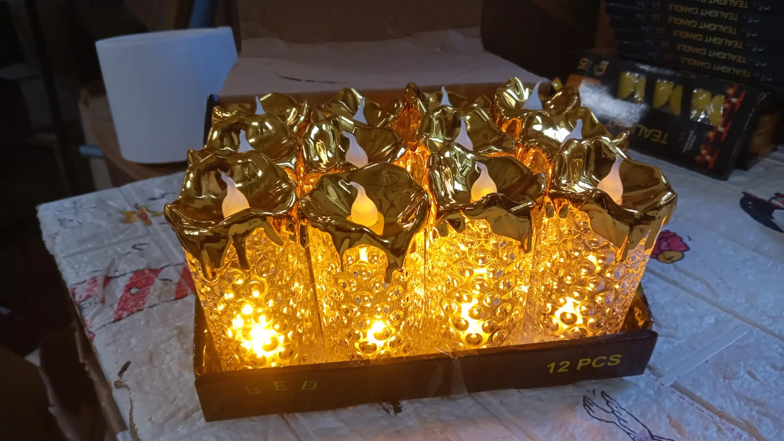 Gold LED Flameless Candles for Decor & Gifting, Diwali (12 Pc MOQ) - Image 9