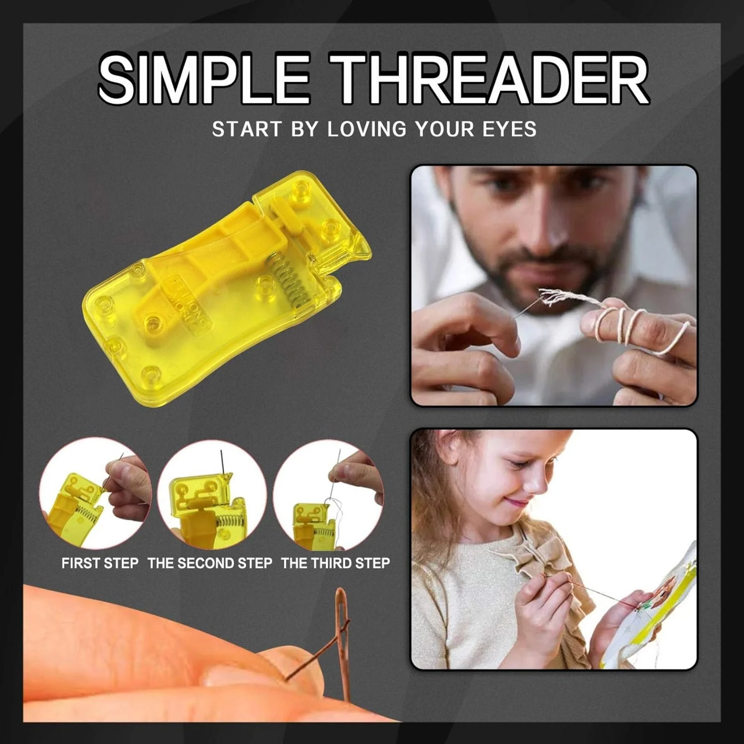 Needle Threader Stylish Comfortable Grip Automatic Threader for Home 1 Pc - Image 4