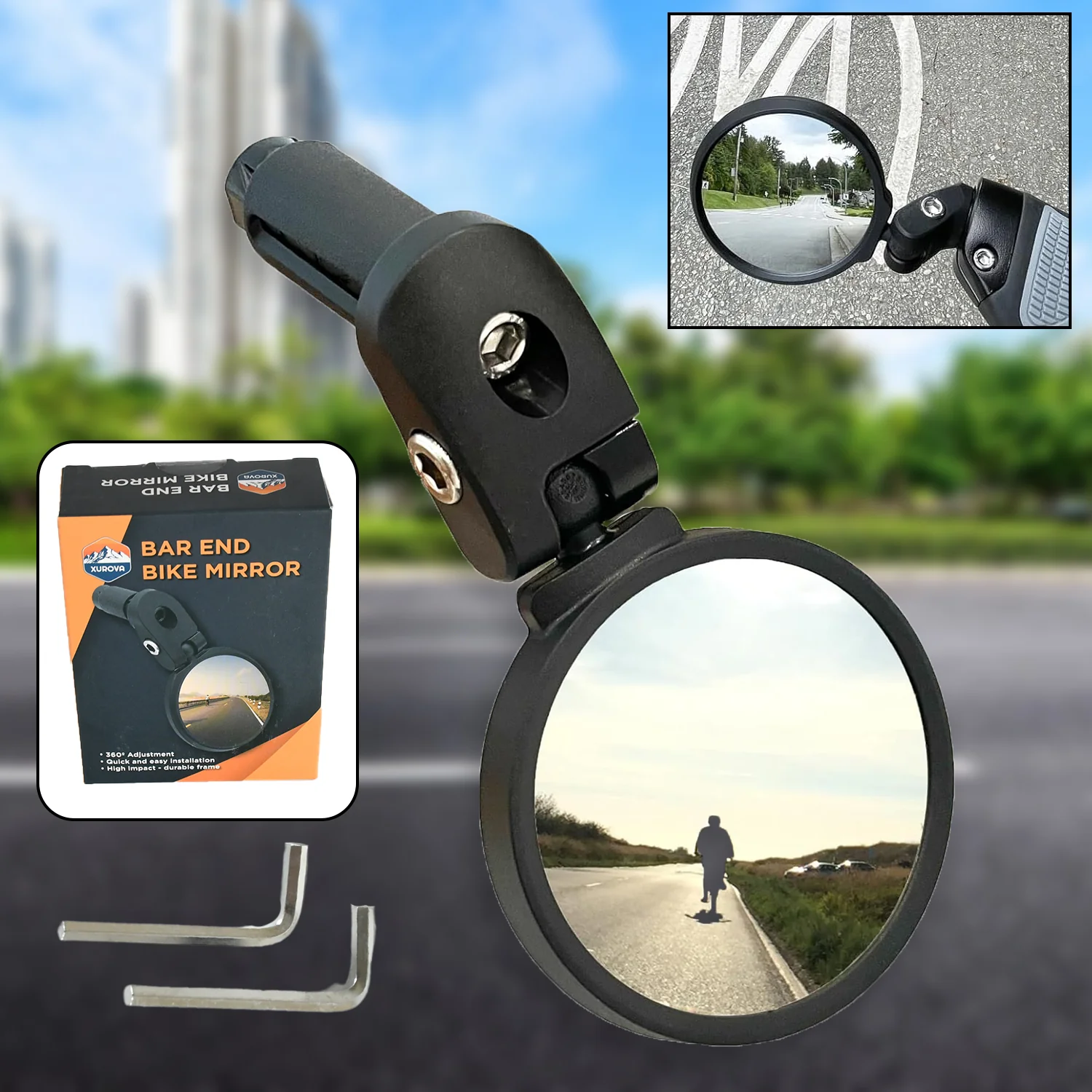 Bar End Bike Mirror: 360° Rotatable & Foldable (1 Pc) - Image 4