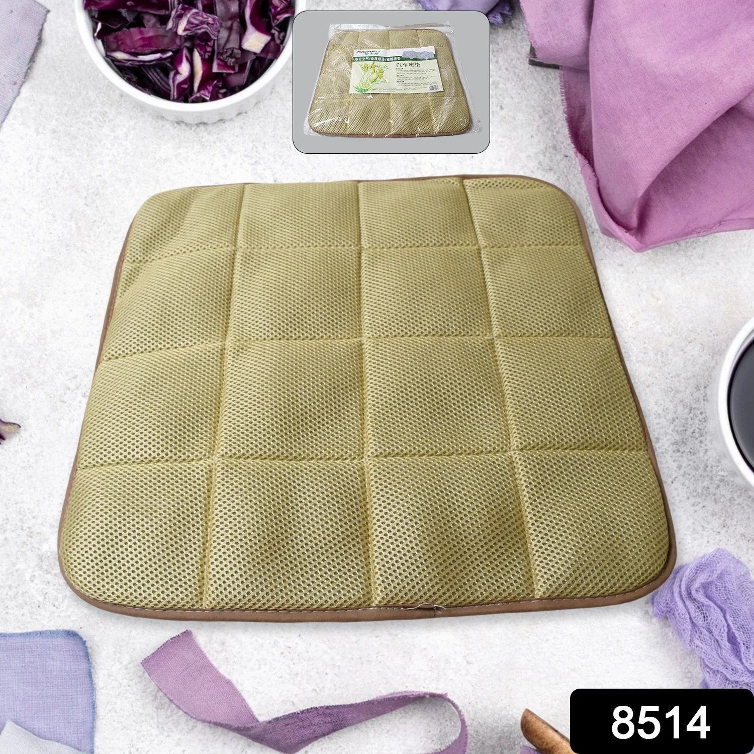 Square Shaped Bamboo Charcoal Filled Car Auto Seat Cushion Mat Cover - Image 3