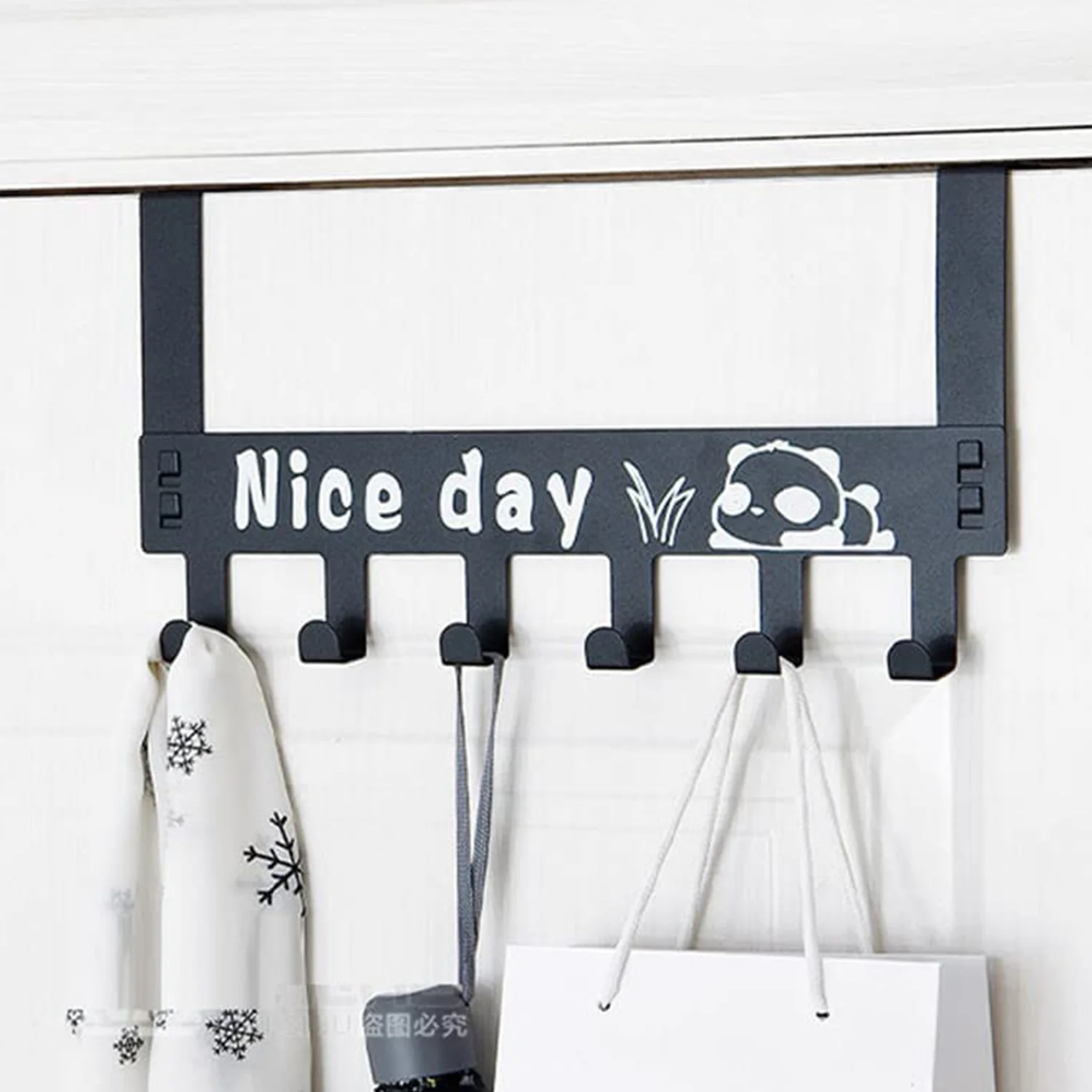Heavy-Duty Carbon Steel Over Door Hook Rack for Towels & Coats (1 Pc, 6 Hooks) - Image 4