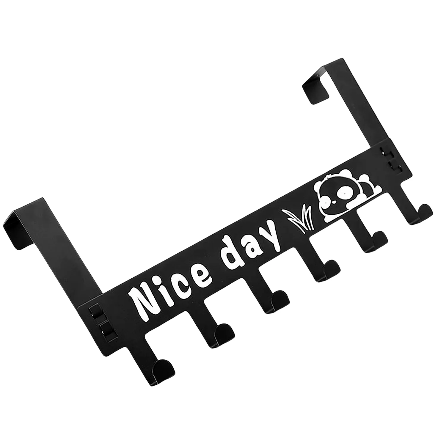 Heavy-Duty Carbon Steel Over Door Hook Rack for Towels & Coats (1 Pc, 6 Hooks) - Image 7