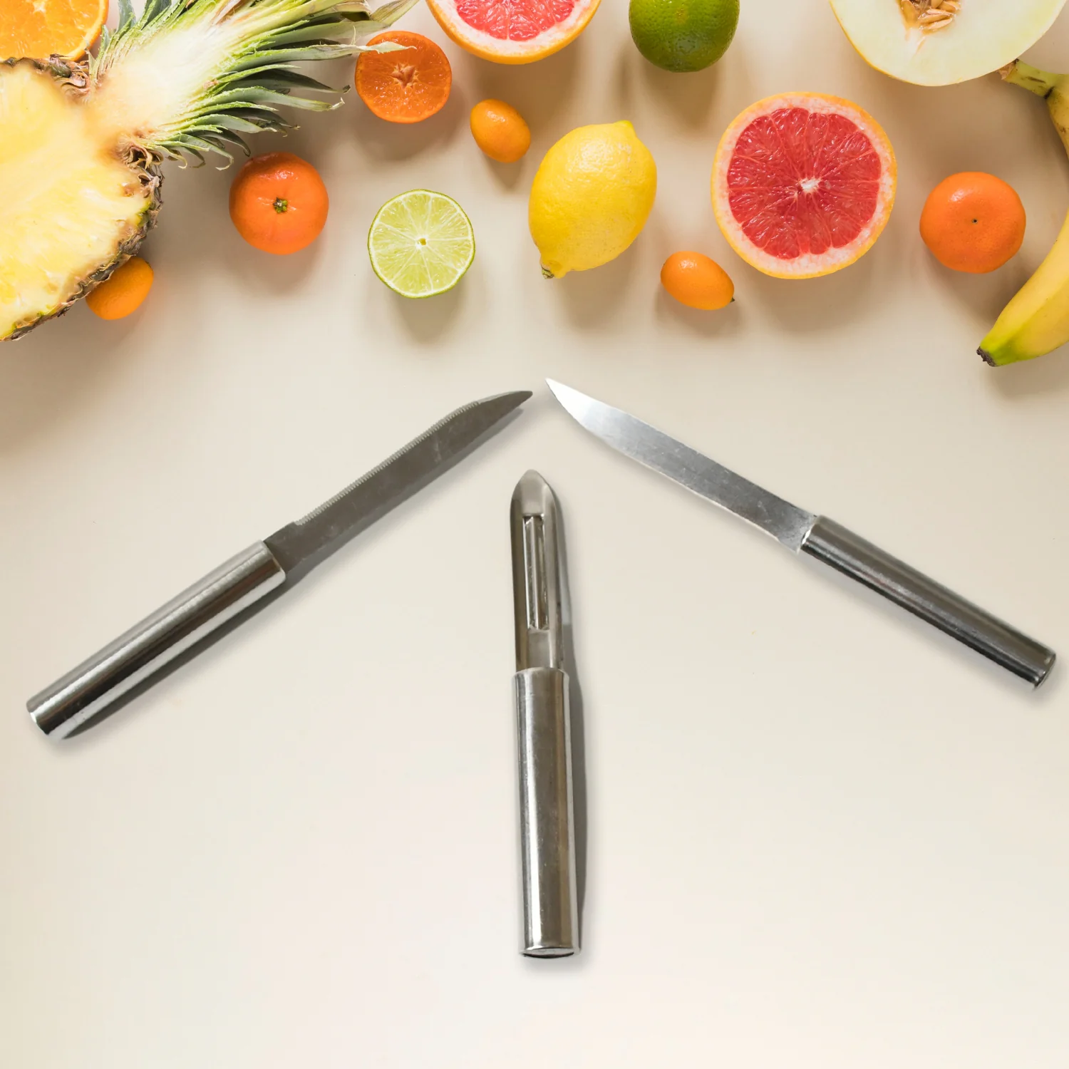 Stainless Steel Multipurpose Sharp Cutting Knife for Fruit Meat Vegetables 3 Pc - Image 4