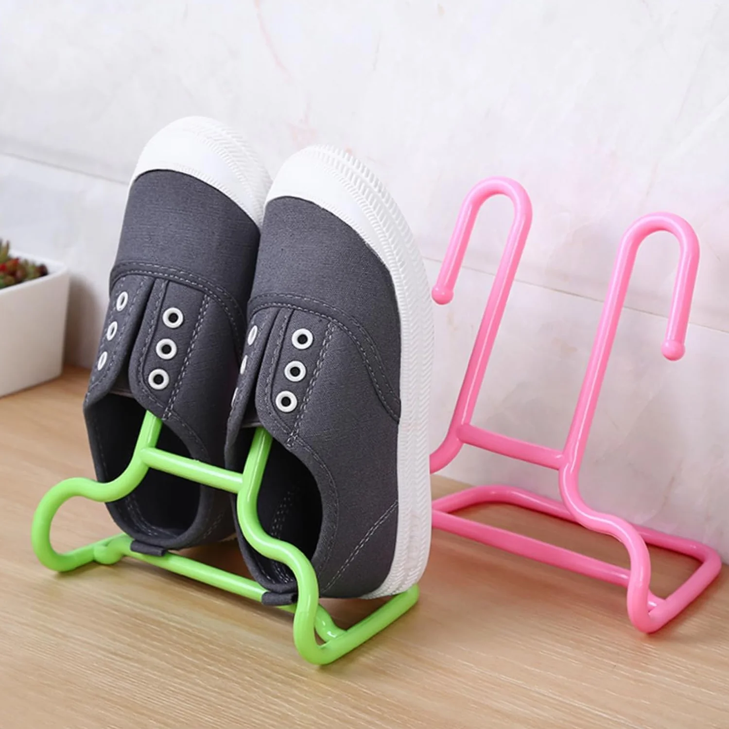 Multi Function Drying Rack Shoe Organizer Hanging Shelf for Wardrobe  2 Pc - Image 5