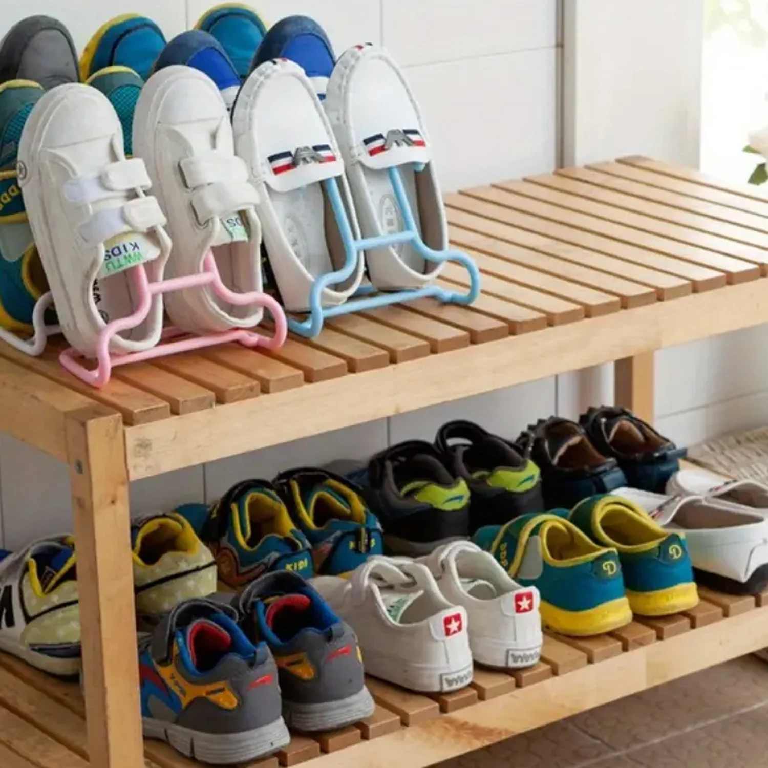 Multi Function Drying Rack Shoe Organizer Hanging Shelf for Wardrobe  2 Pc - Image 7