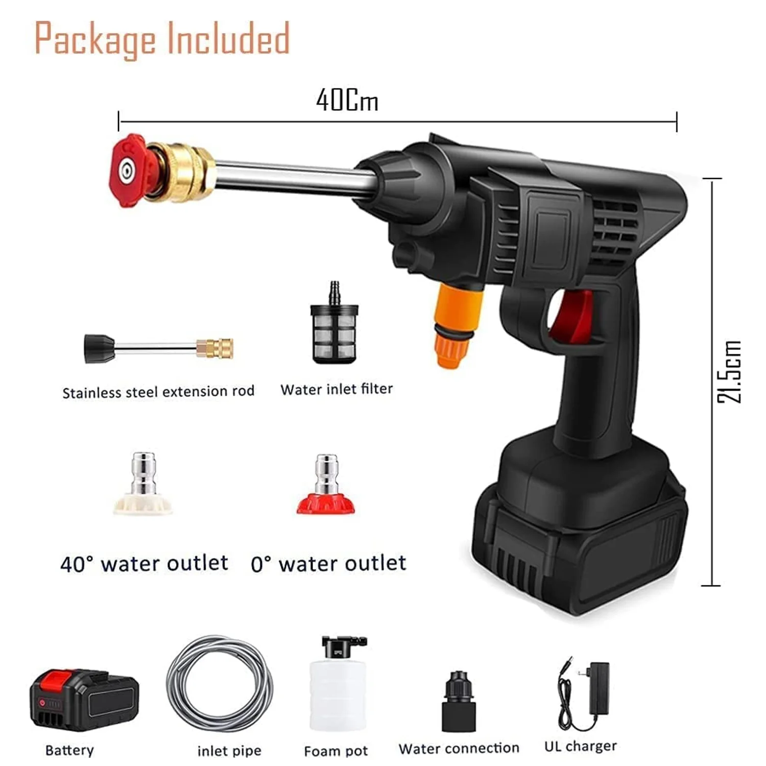 48V Portable Car Pressure Washer Kit with Rechargeable Battery - Image 3