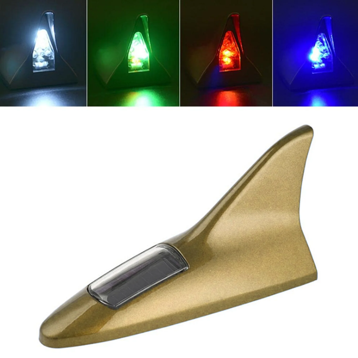 Solar Shark Fin LED Signal Antenna Light for Car Roof Decoration - Image 5