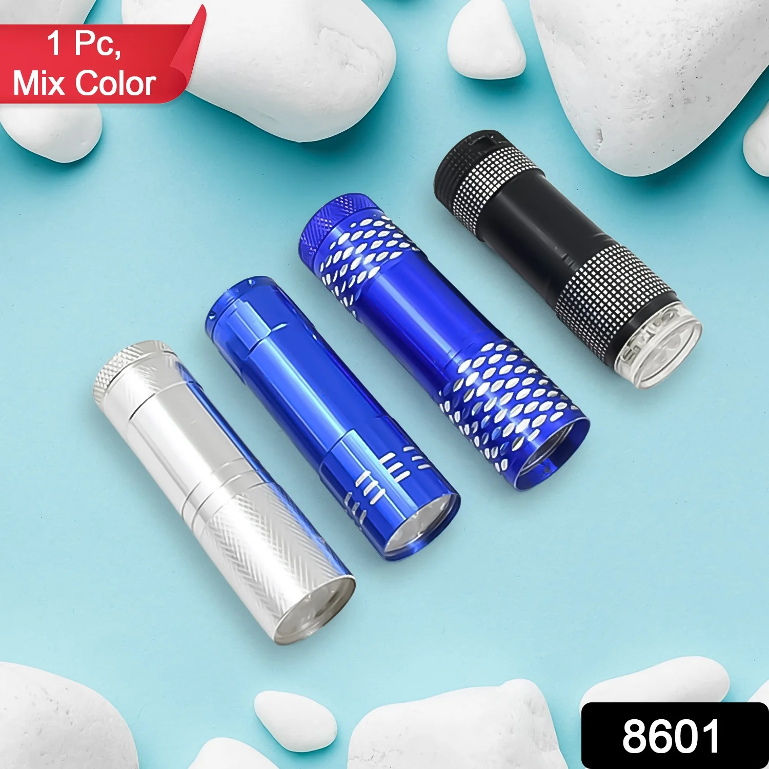 Portable Mini Torch – 9 LED Pocket Flashlight, Battery Operated (Mix Color) - Image 2