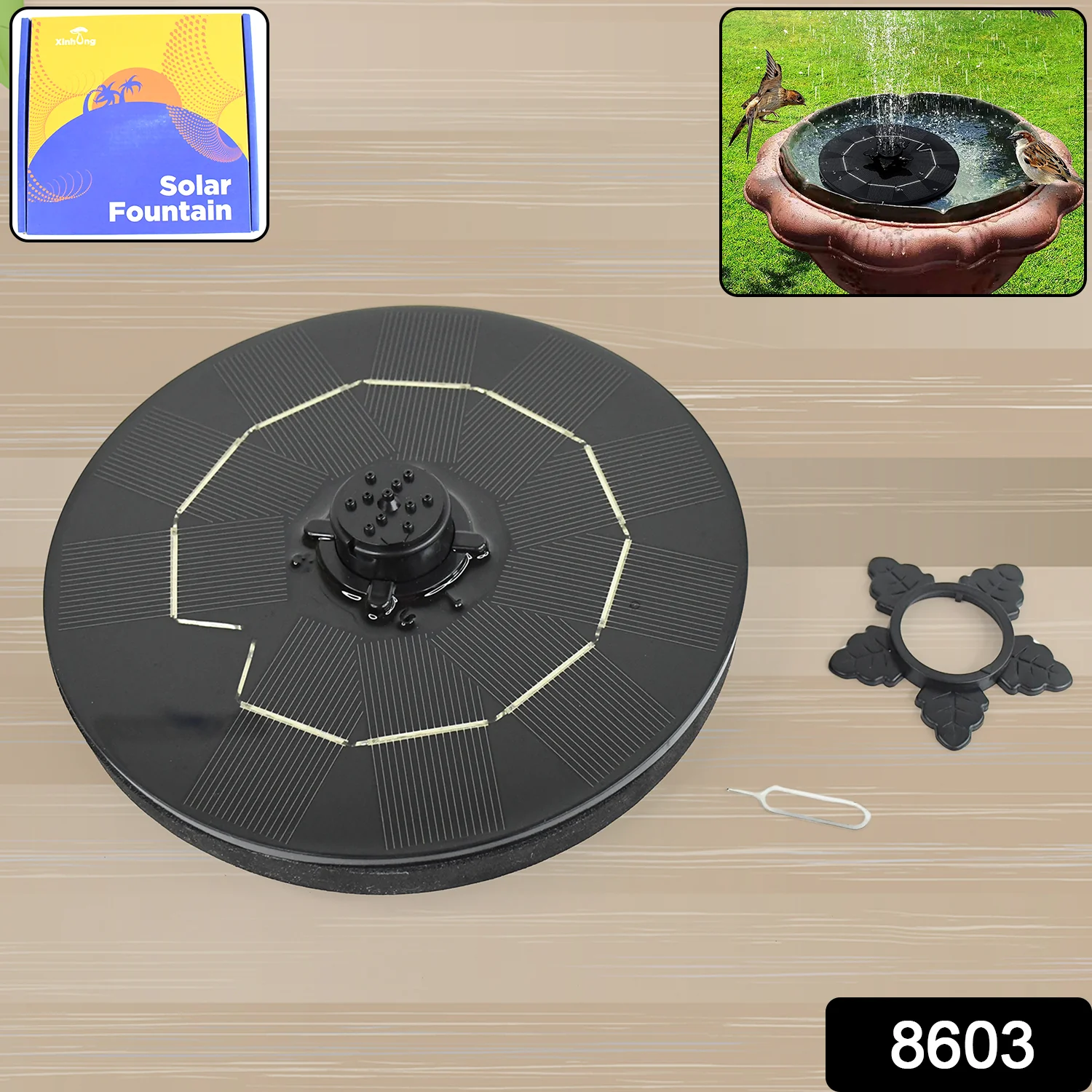 Fast Fountain by Pocket Hose - Solar-Powered - Instantly Adds a Water Feature Virtually Anywhere - 5 Spray Modes - No Installation or Batteries Required - Great for Bird Baths, Pools, Pond & More (1 Pc) - Image 2