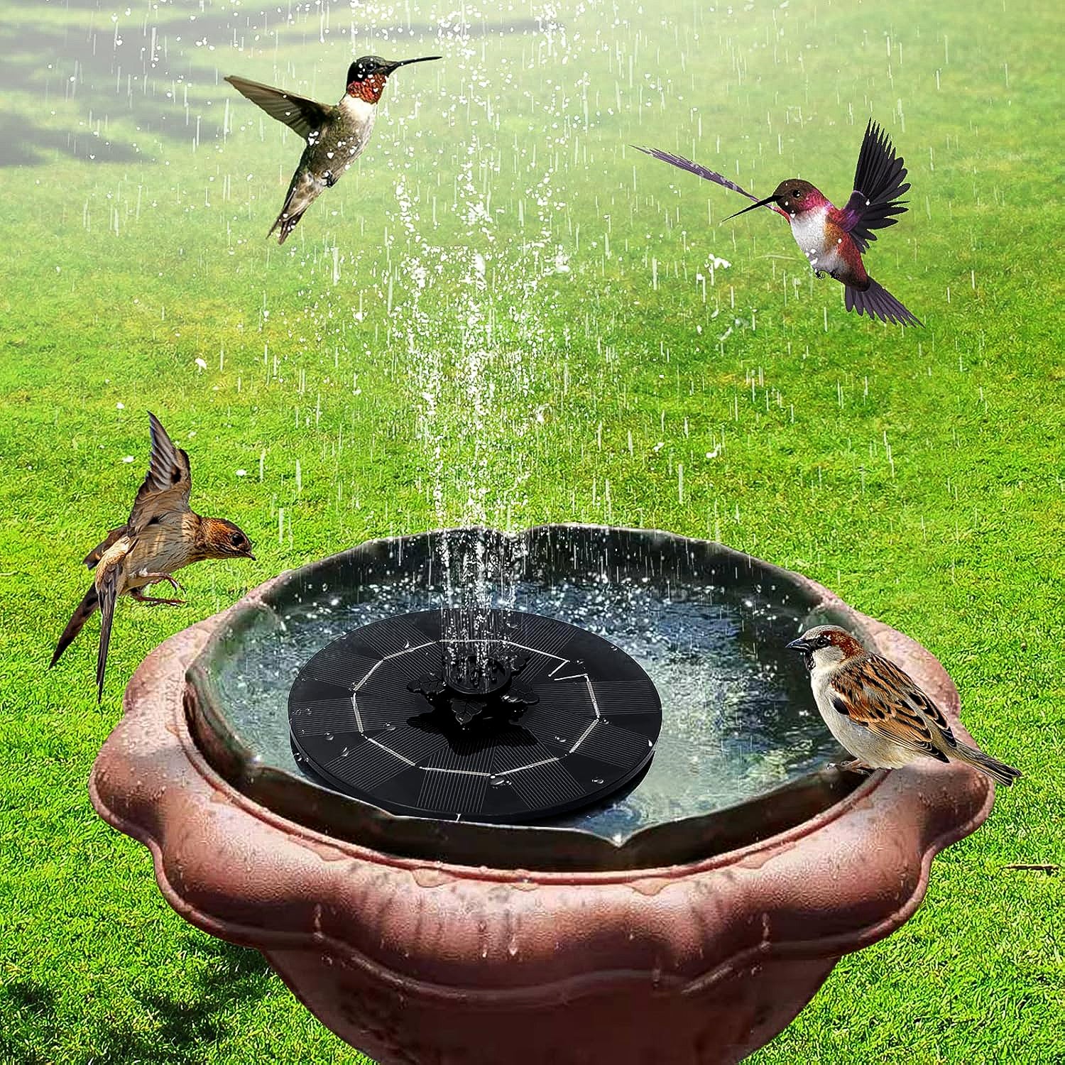 Fast Fountain by Pocket Hose - Solar-Powered - Instantly Adds a Water Feature Virtually Anywhere - 5 Spray Modes - No Installation or Batteries Required - Great for Bird Baths, Pools, Pond & More (1 Pc) - Image 6