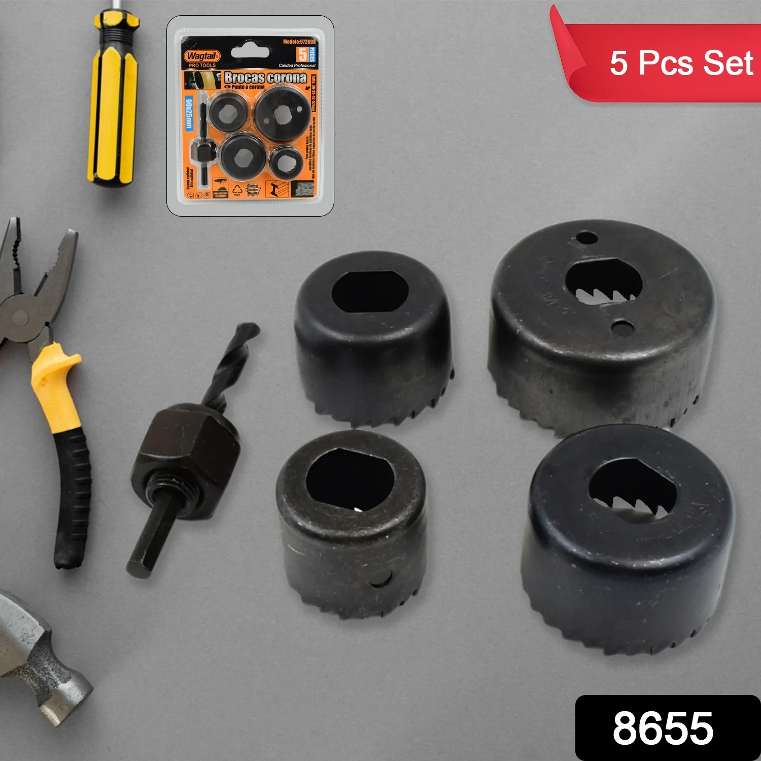 32 / 38 / 44 / 54 mm Hole Saw Cutter with Mandrel 32-54 mm (5 Pcs Set) - Image 2