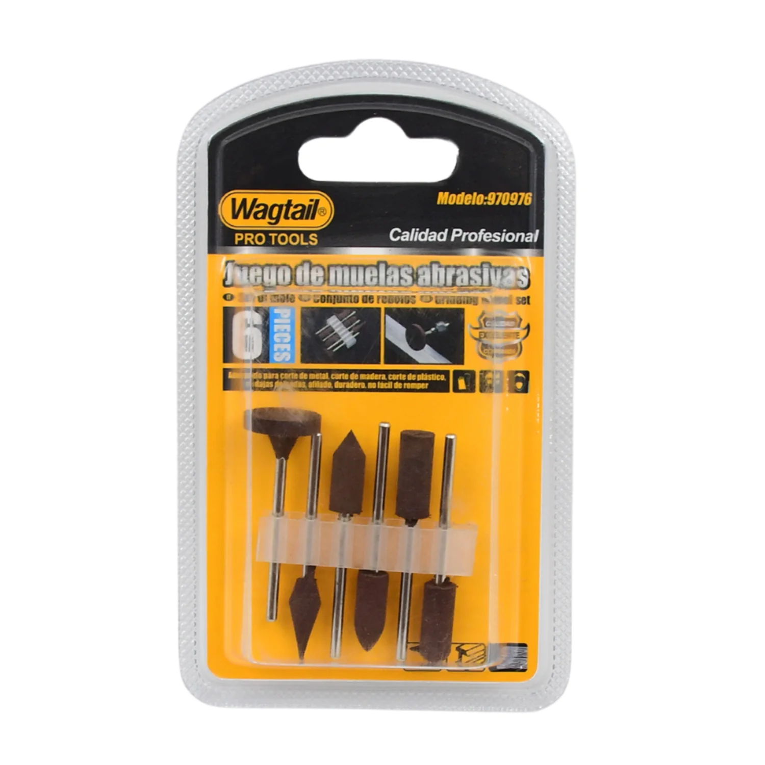 Mounted Points Abrasive Stone Head Grinding Wheel Bits Rotary Tool Kit (6 Pcs) - Image 5