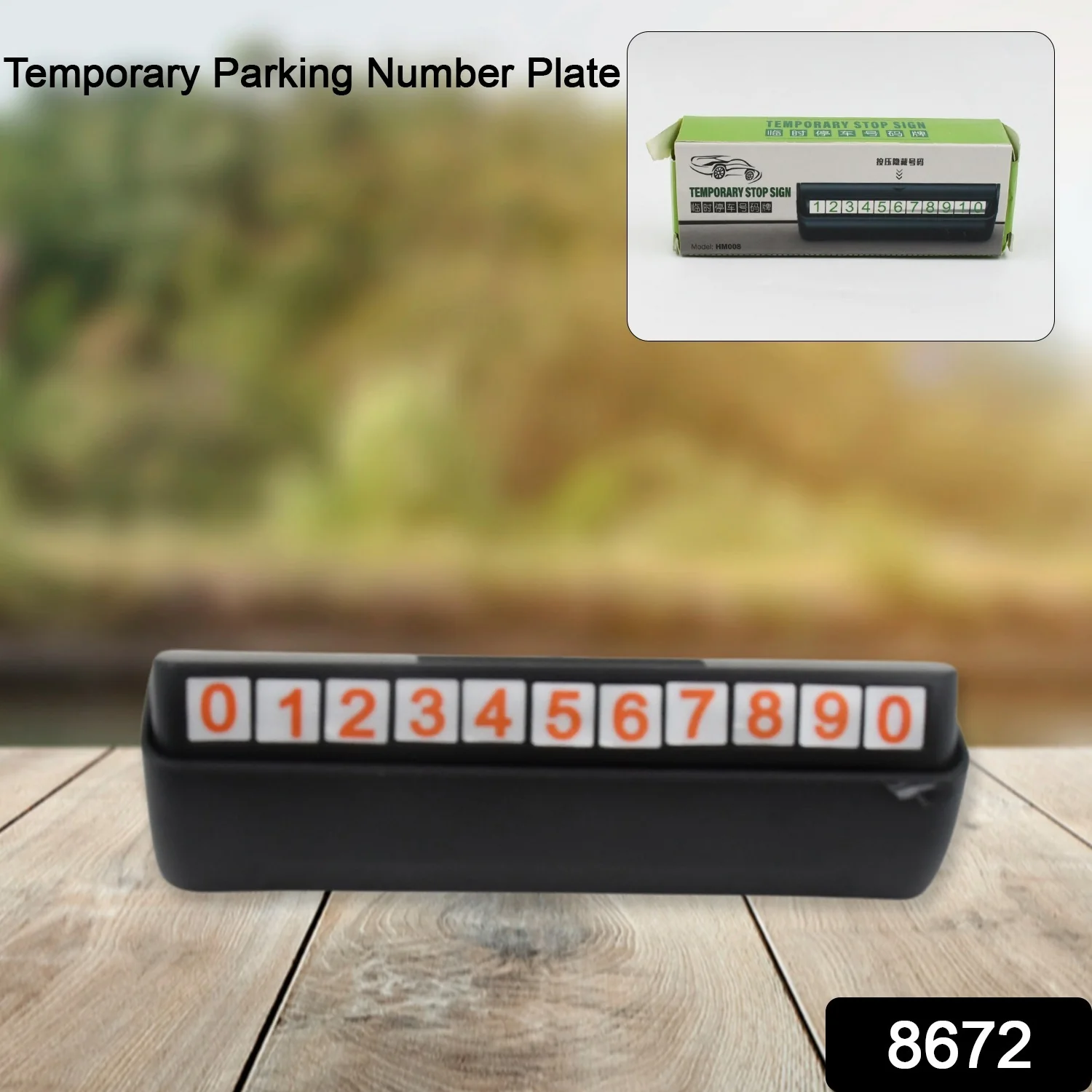 Temporary Car Parking Mobile Number Display with Magnetic Numbers Stickers (1Pc) - Image 2