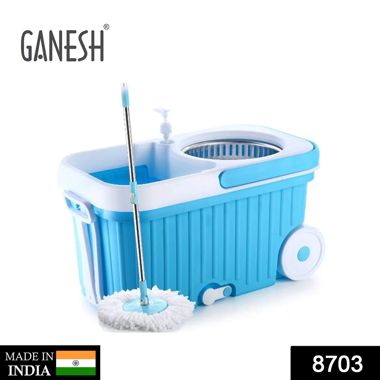 Spin Mop with Bigger Wheels and Plastic Auto Fold Handle for 360 Degree Cleaning - Image 11