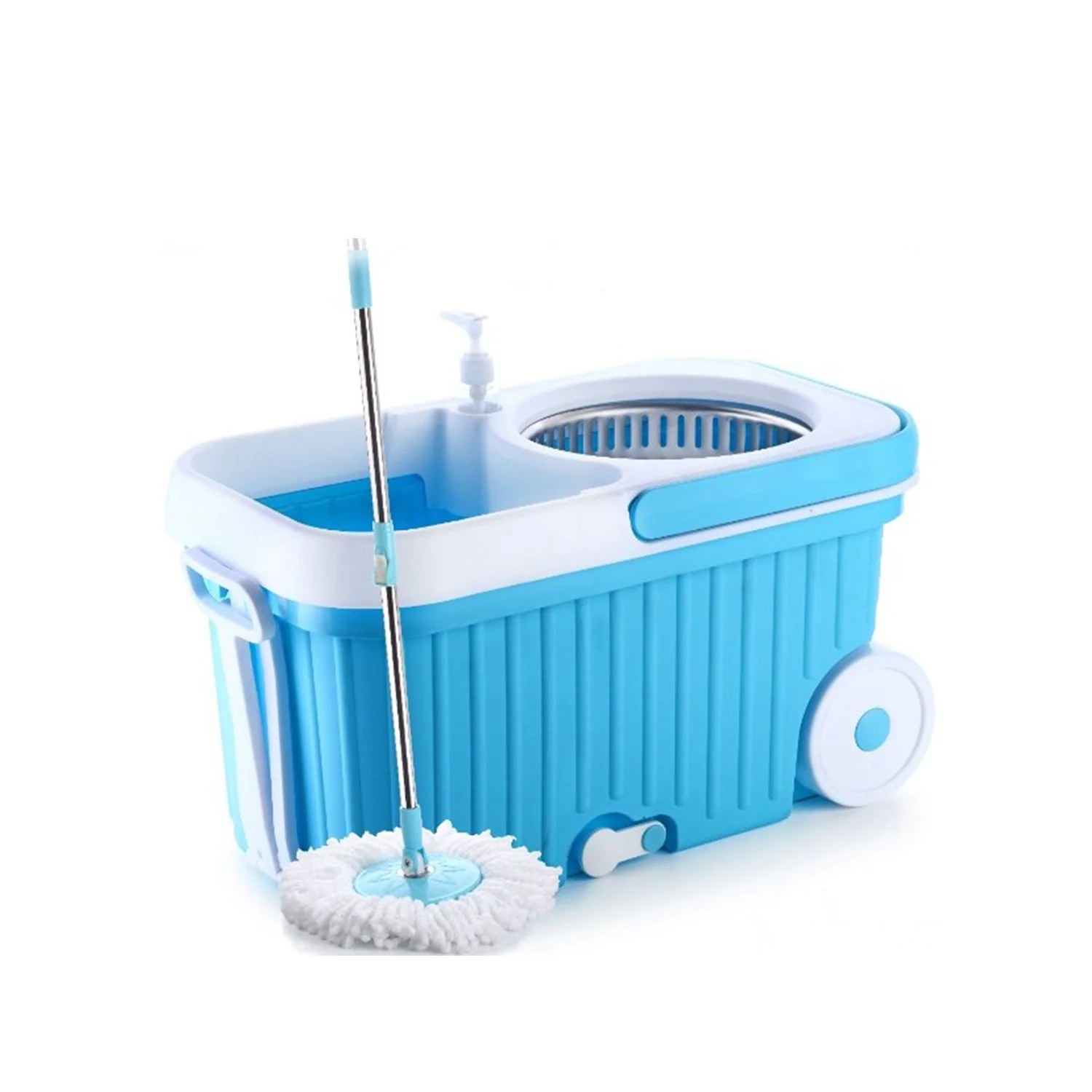 Spin Mop with Bigger Wheels and Plastic Auto Fold Handle for 360 Degree Cleaning - Image 7