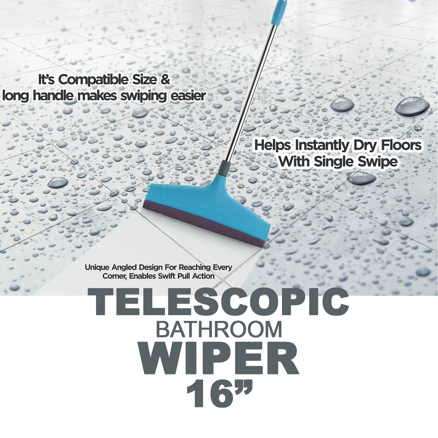 Adjustable Bathroom / Floor Stainless Steel Rod Wiper, Plastic Floor Wiper - Image 8