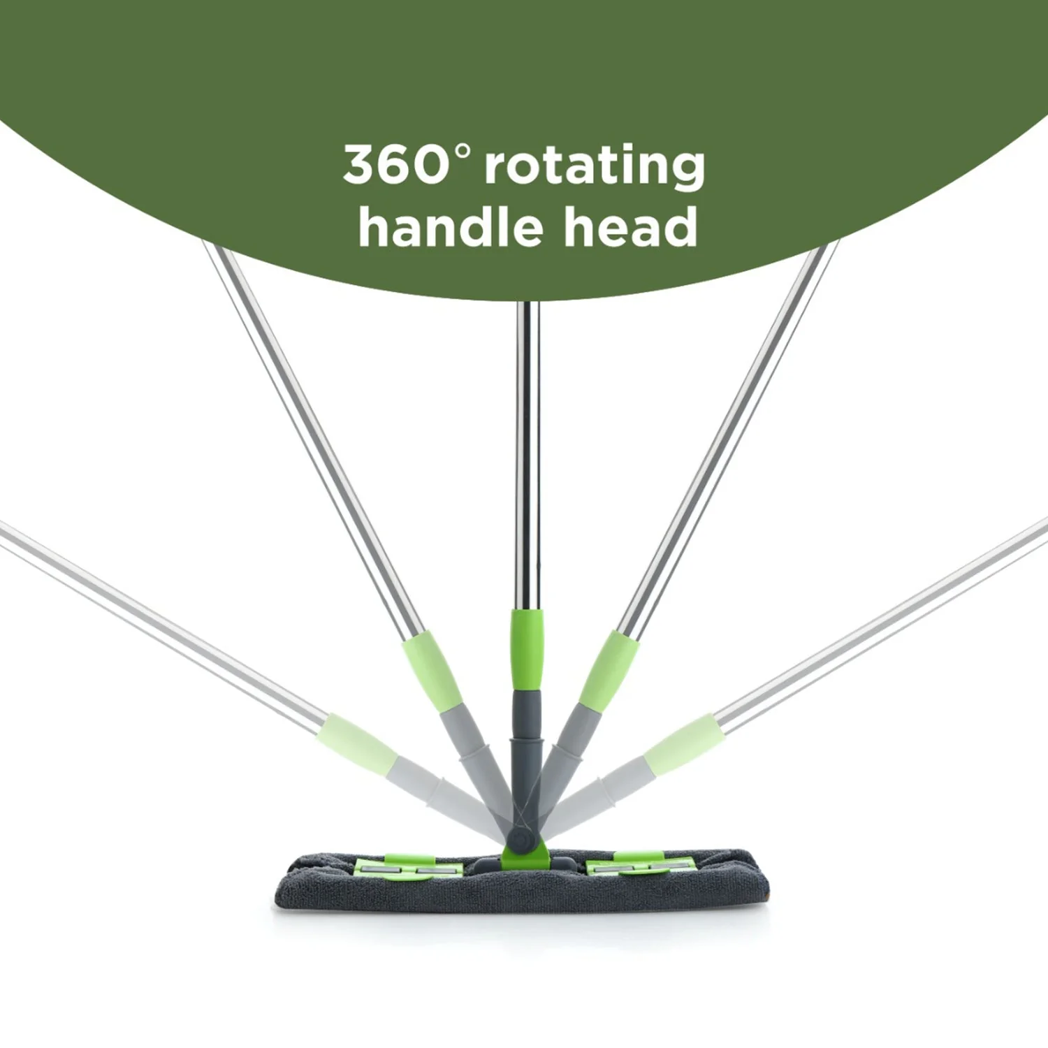 Multipurpose Wet and Dry Cleaning Microfiber Flat MOP Floor Cleaning Mop with , 360 Degree Rotating Head and Telescopic Handle Steel Rod Long Handle Dry Mops, Standard (1 Piece, Multi-Colour) - Image 3