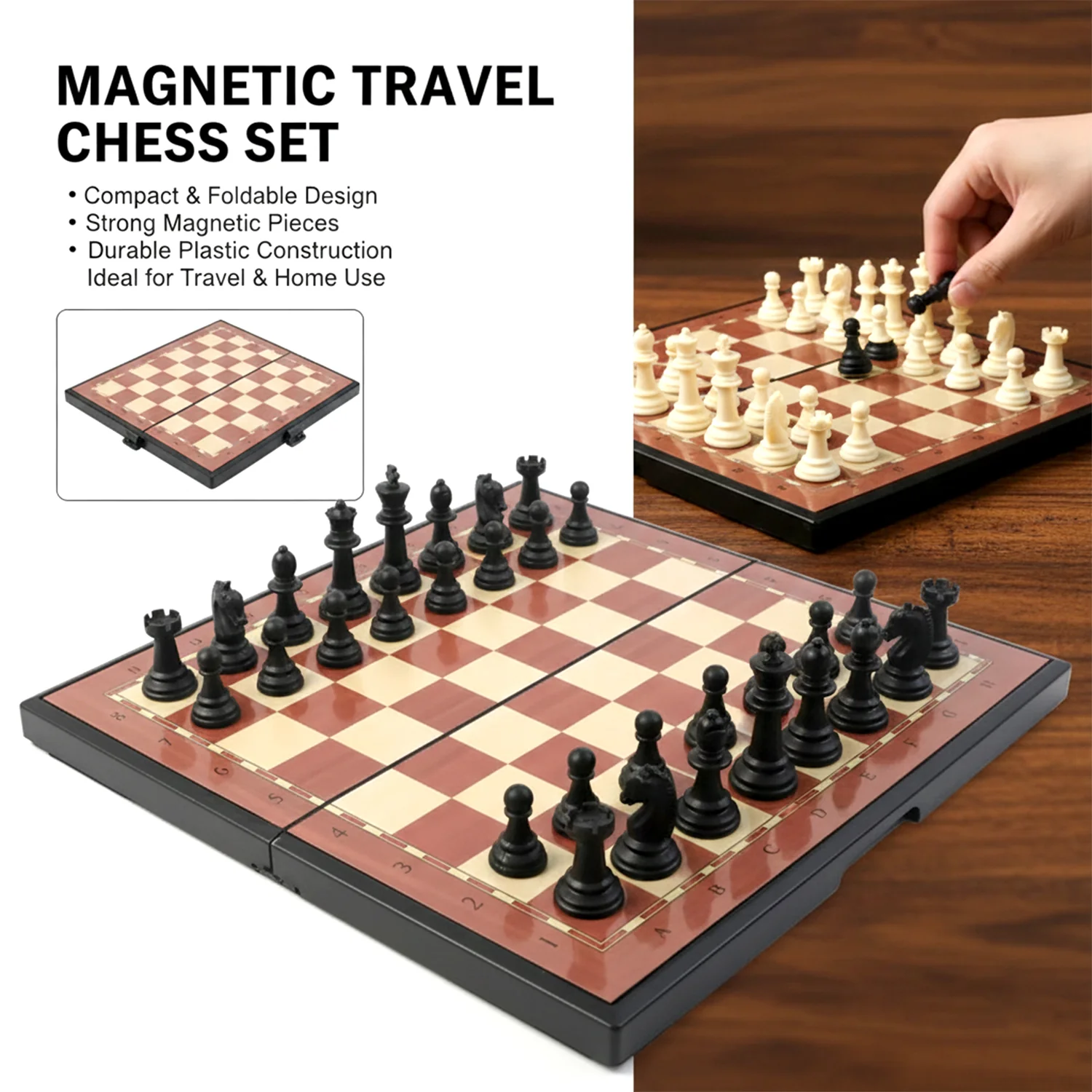 Premium Portable Chess Set Plastic Chess Pieces (1 Set) - Image 4