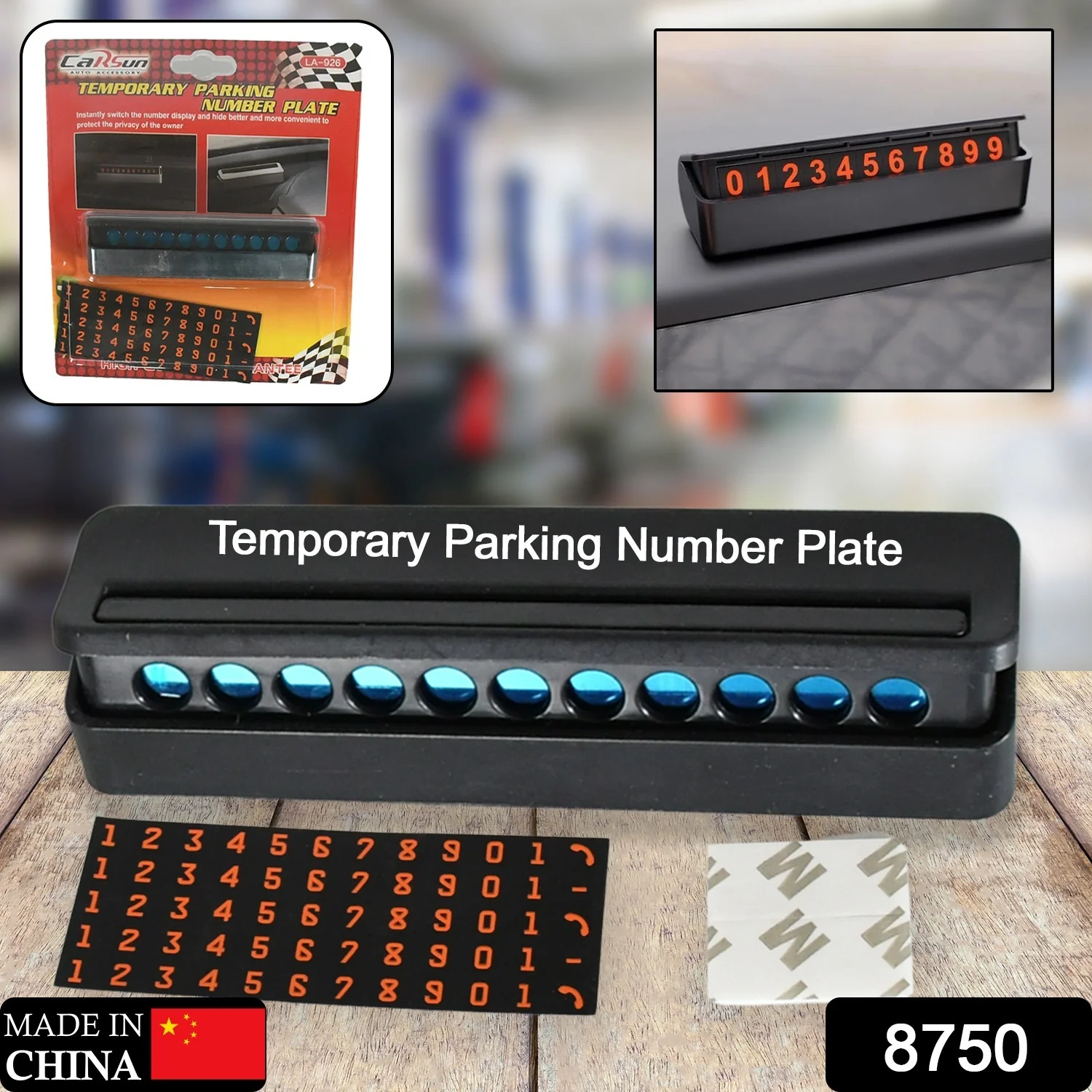 Temporary Car Parking Mobile Number Display with Magnetic Numbers Stickers  (1Pc) - Image 2