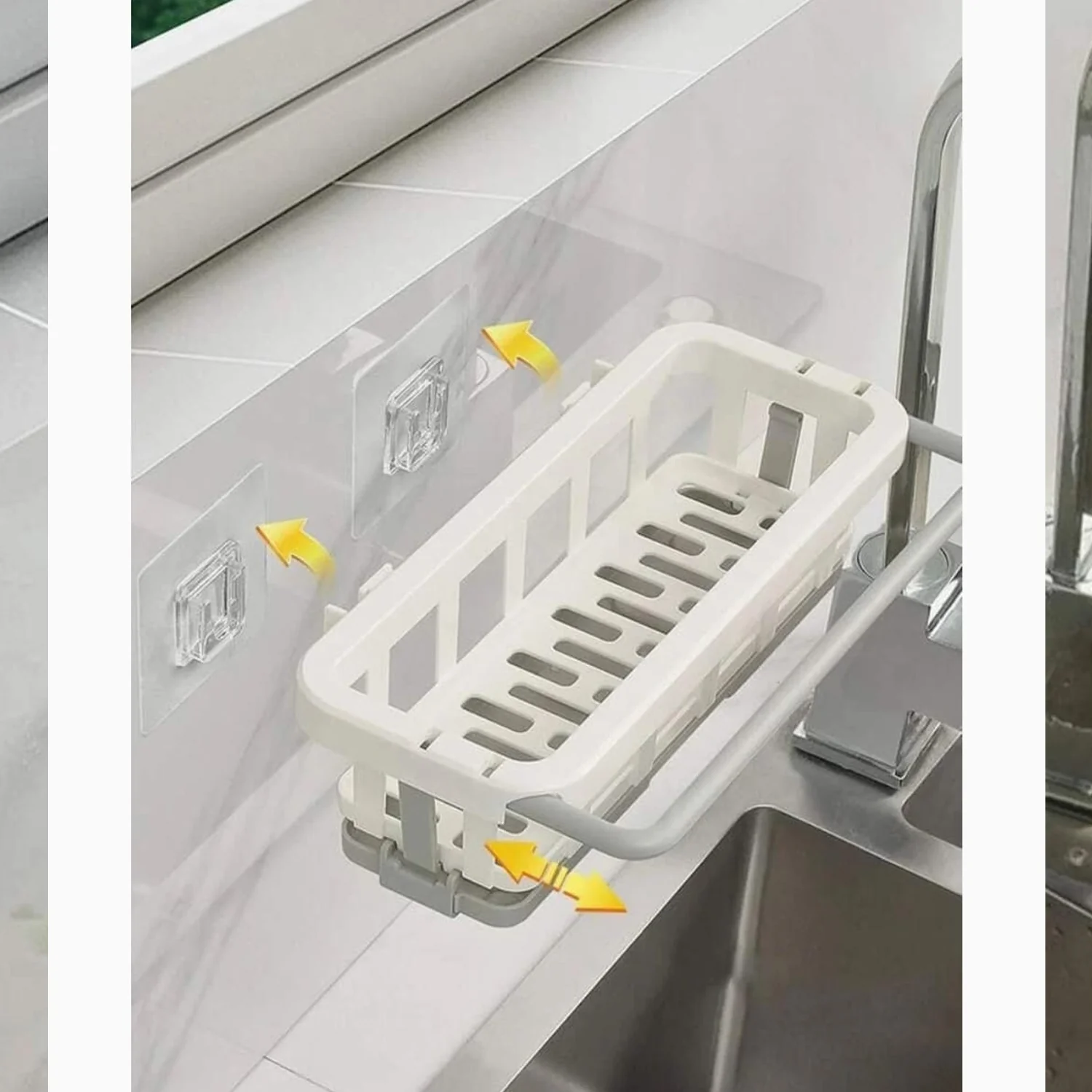 Hanging Drain Rack & Sponge Holder Basket for Kitchen Sink Storage - Image 10