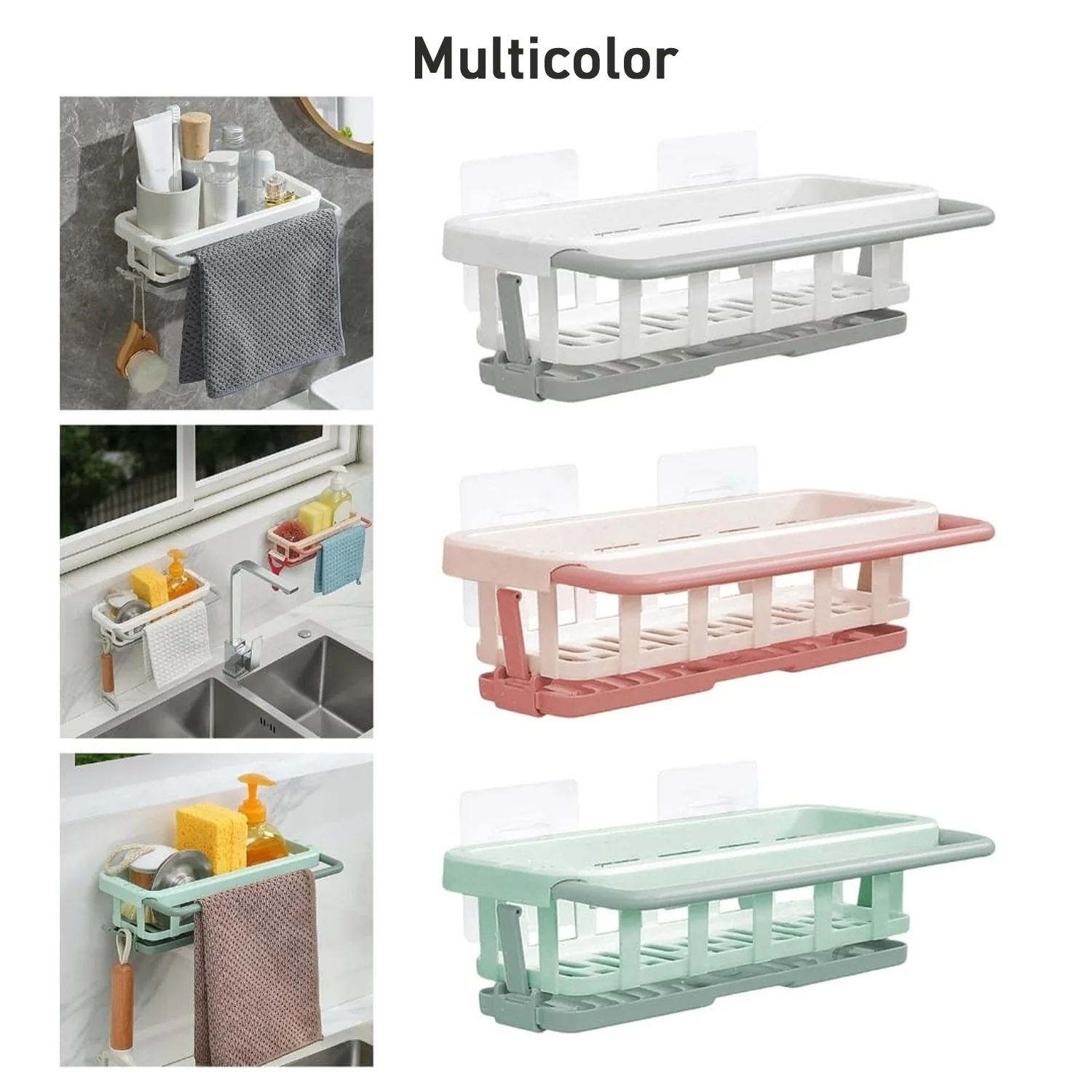 Hanging Drain Rack & Sponge Holder Basket for Kitchen Sink Storage - Image 12