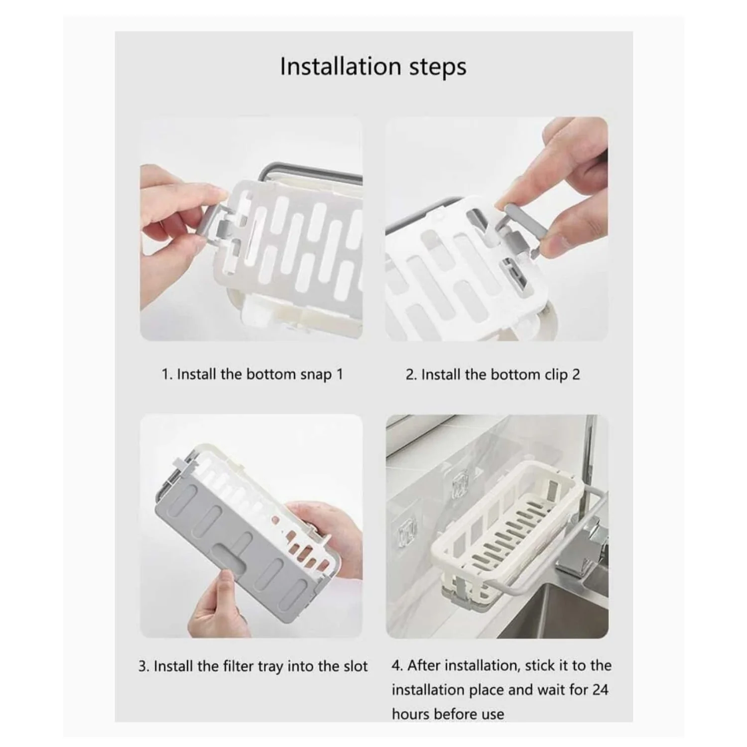 Hanging Drain Rack & Sponge Holder Basket for Kitchen Sink Storage - Image 9