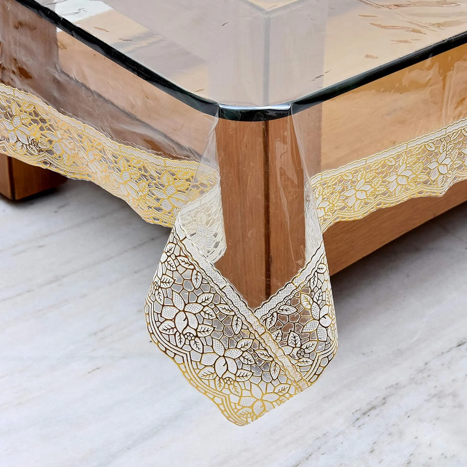 87x59 Inch Transparent PVC Table Cover (1 Pc) - Image 3