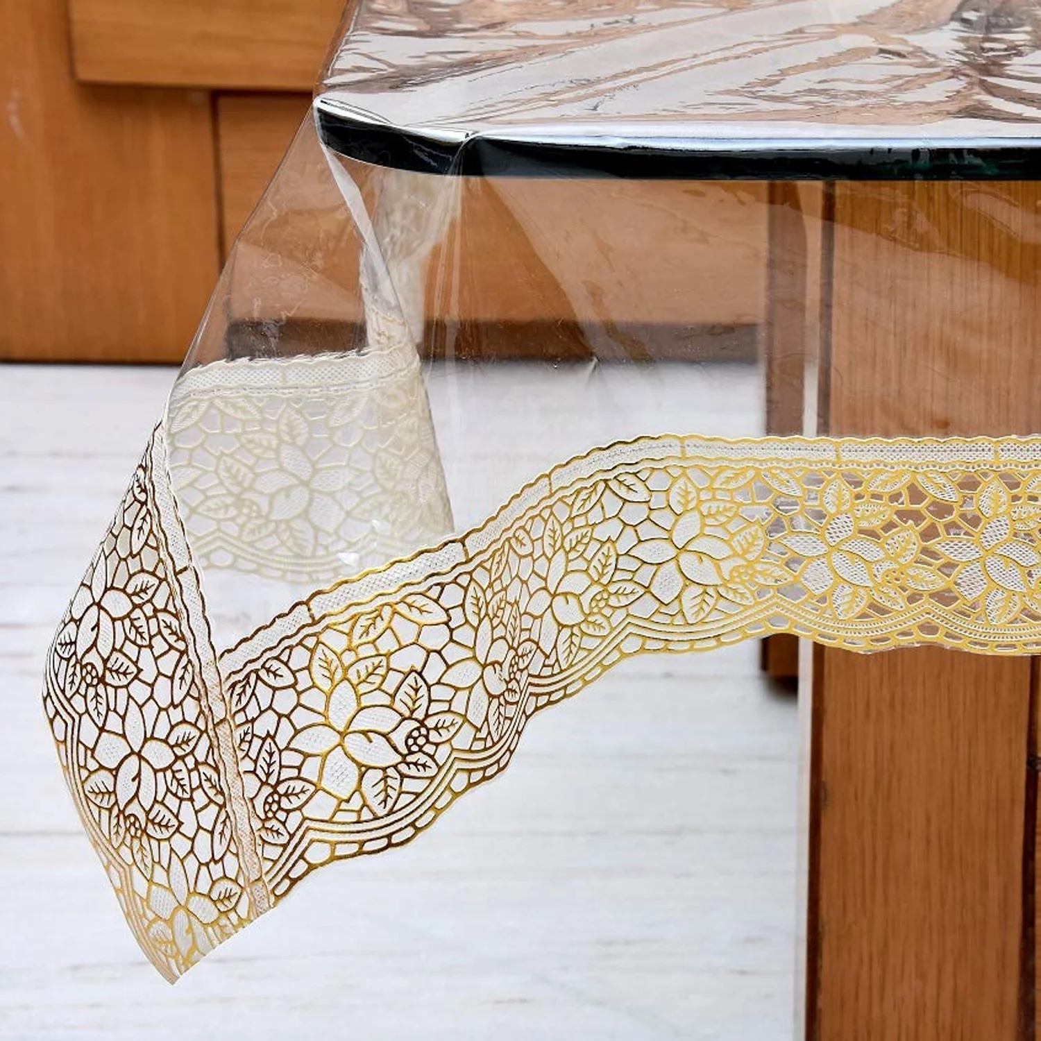 87x59 Inch Transparent PVC Table Cover (1 Pc) - Image 4