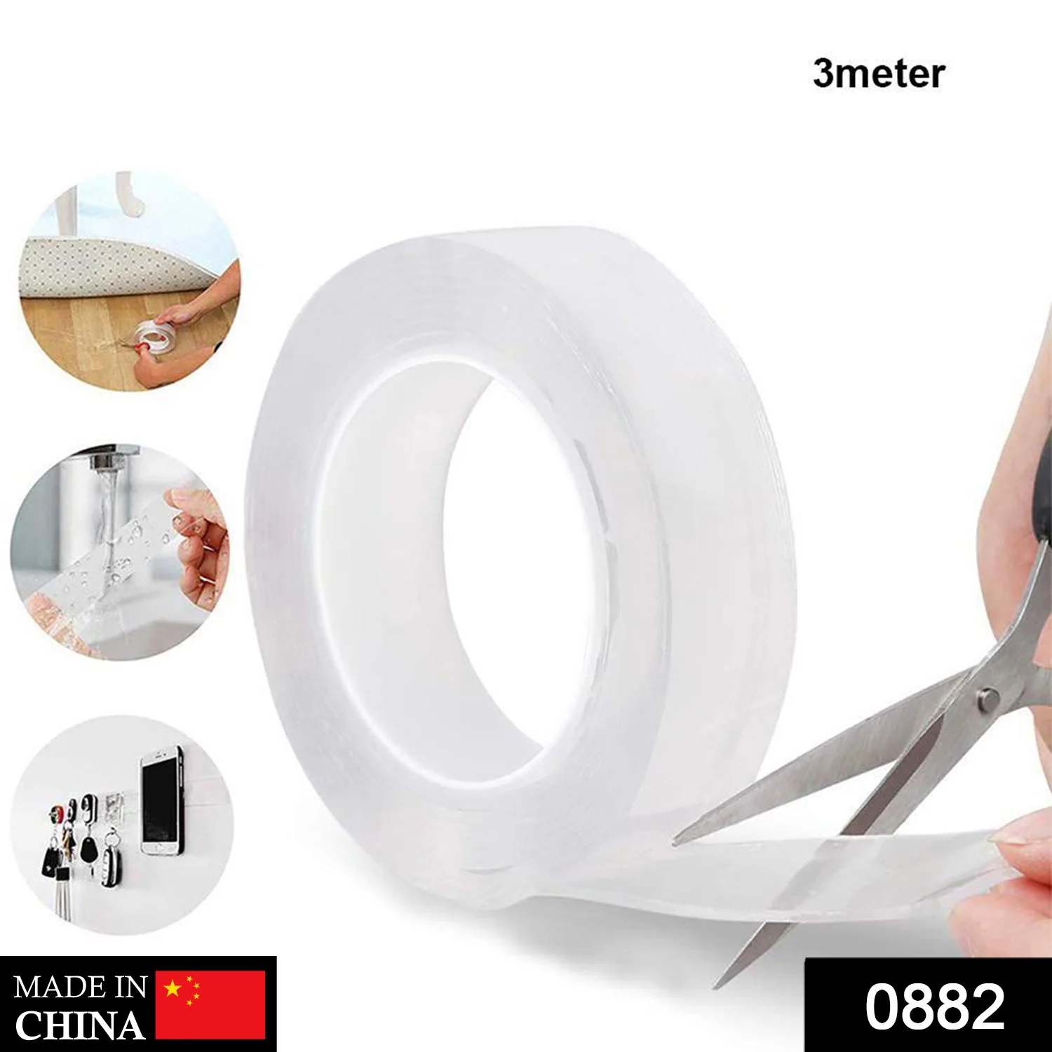 Double Sided Nano Adhesive Tape, 3 meter Washable Traceless Nano Gel Tape - Image 2