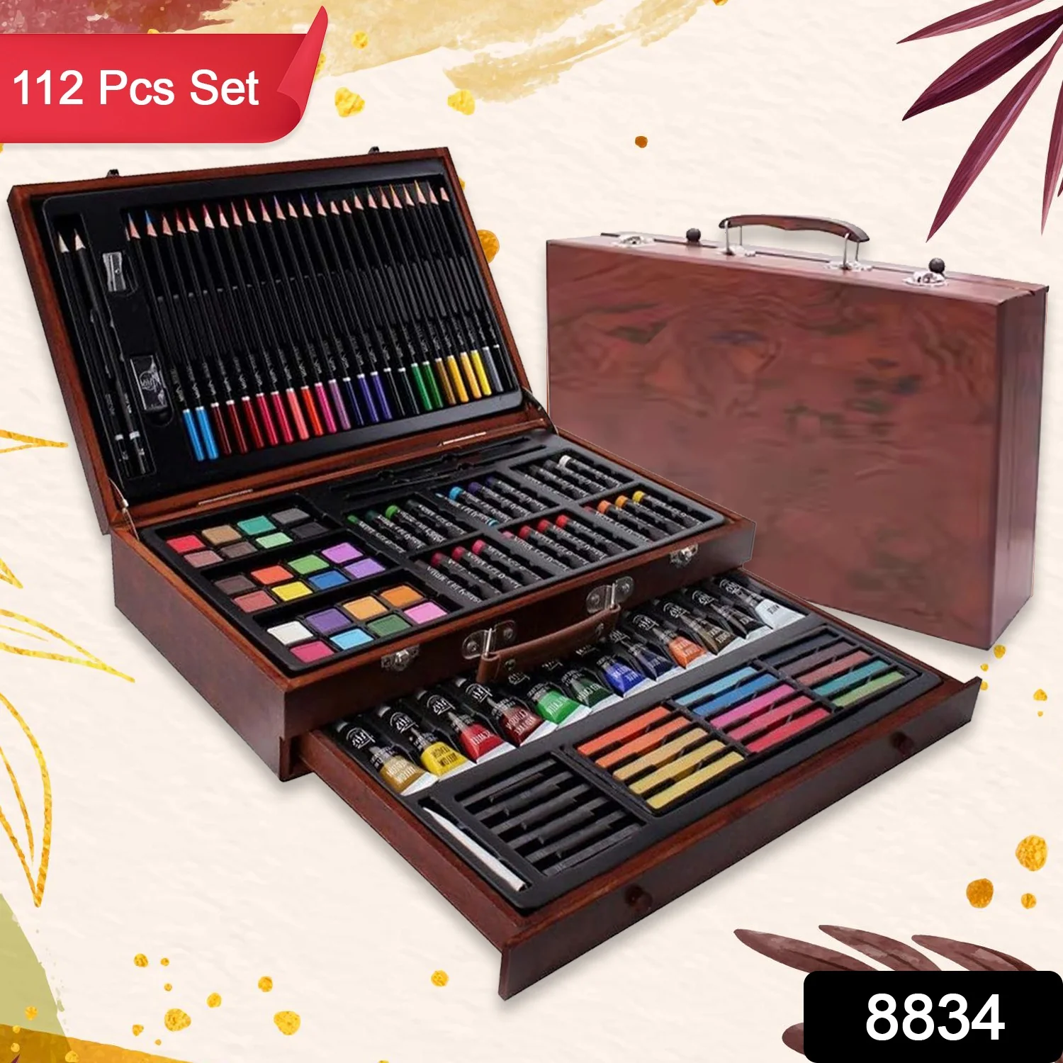 Artist Drawing & Painting Color Set ith Wooden Case (112 Pcs Approx) - Image 2