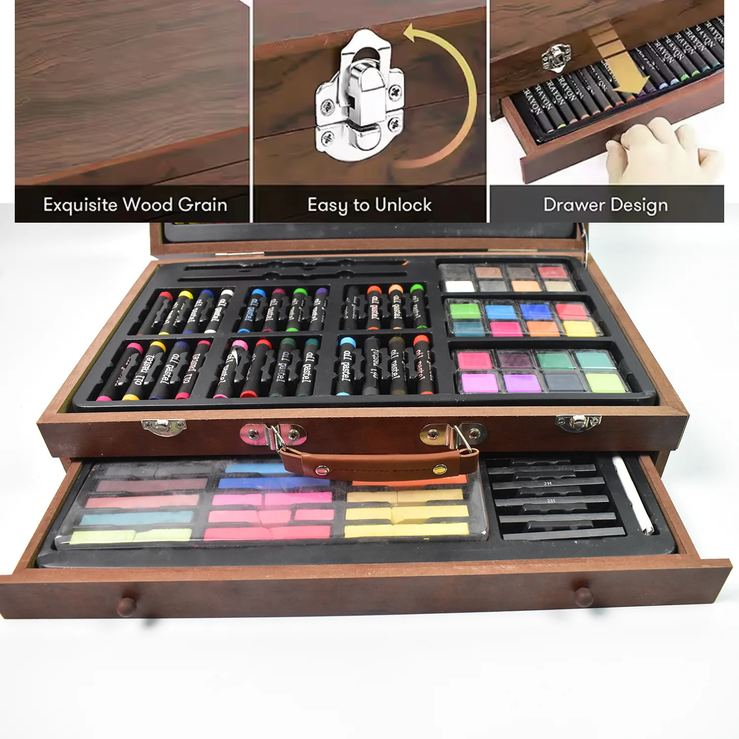 Artist Drawing & Painting Color Set ith Wooden Case (112 Pcs Approx) - Image 3