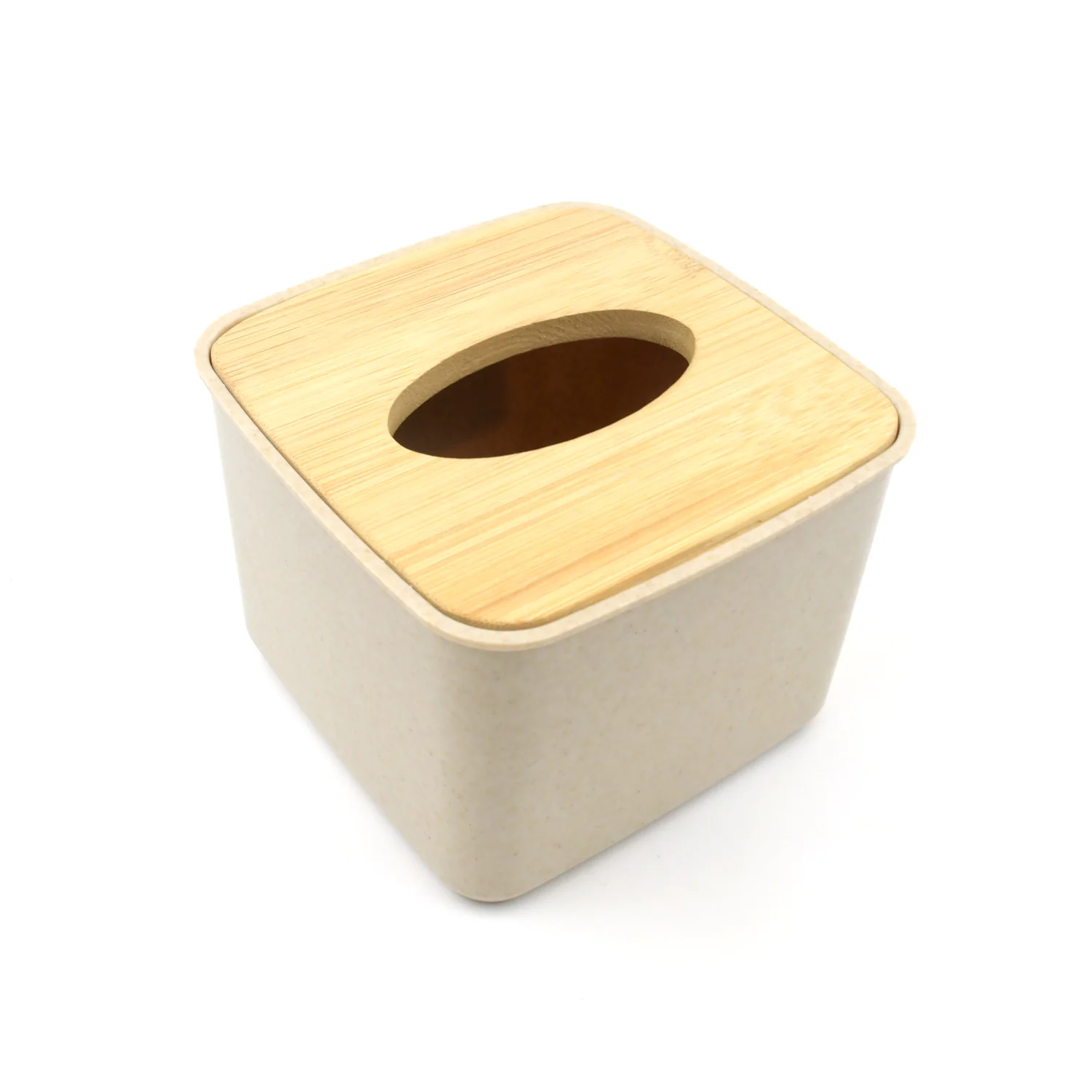 Tissue Box Desktop Stand Bamboo Tissue Cover Box Rectangular Paper Towel Holder Removable Tissue Dispenser for Bathroom Vanity Countertop Bedroom Car Holder Paper Towels Dispenser (1 Pc ) - Image 5