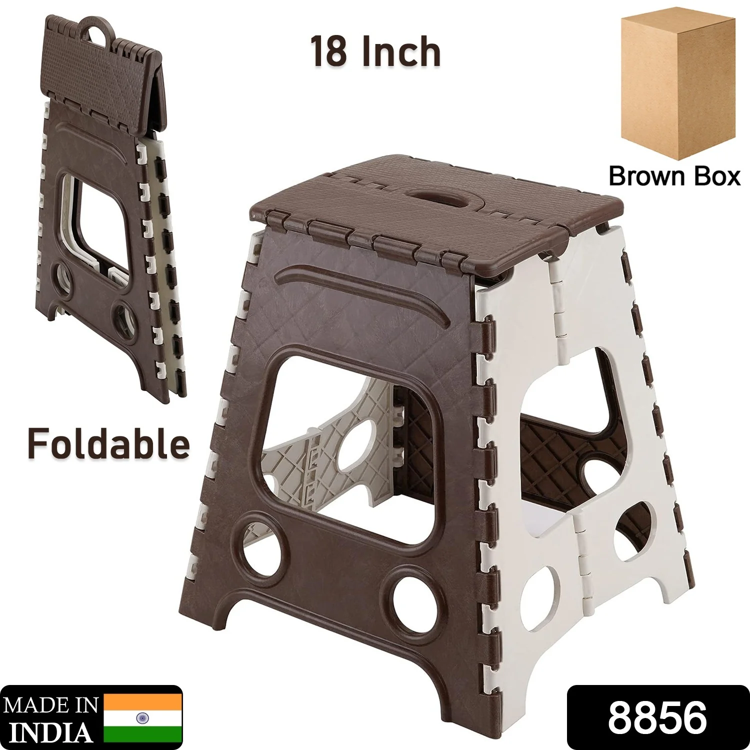 18 Inch Non-Slip Folding Stool for Kitchen, Bathroom & Garden - Image 2
