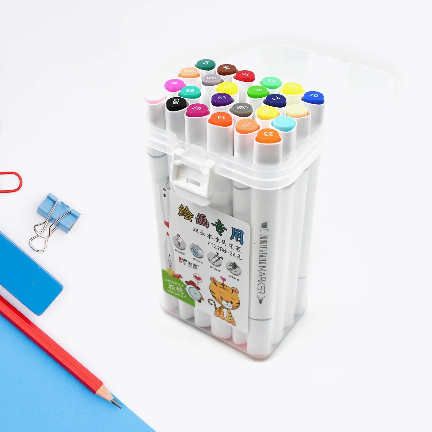 24-Color Double-Ended Art Markers Set for Kids & Adults (24 Pc) - Image 3