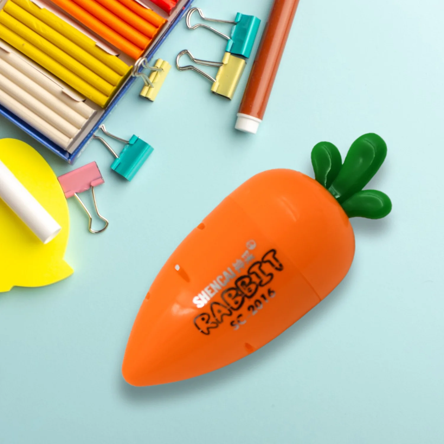 Student Pencil Sharpener Cartoon Carrot Design Suitable for Kids  Stationery 1 Pc - Image 3