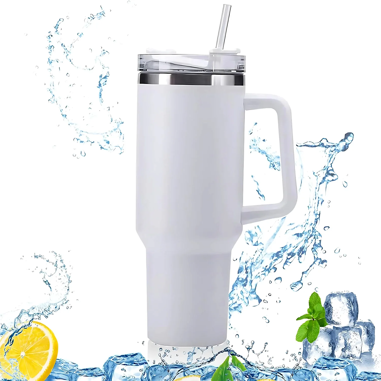 890 ML Insulated Stainless-Steel Travel Tumbler White Color (1 Pc ) - Image 4
