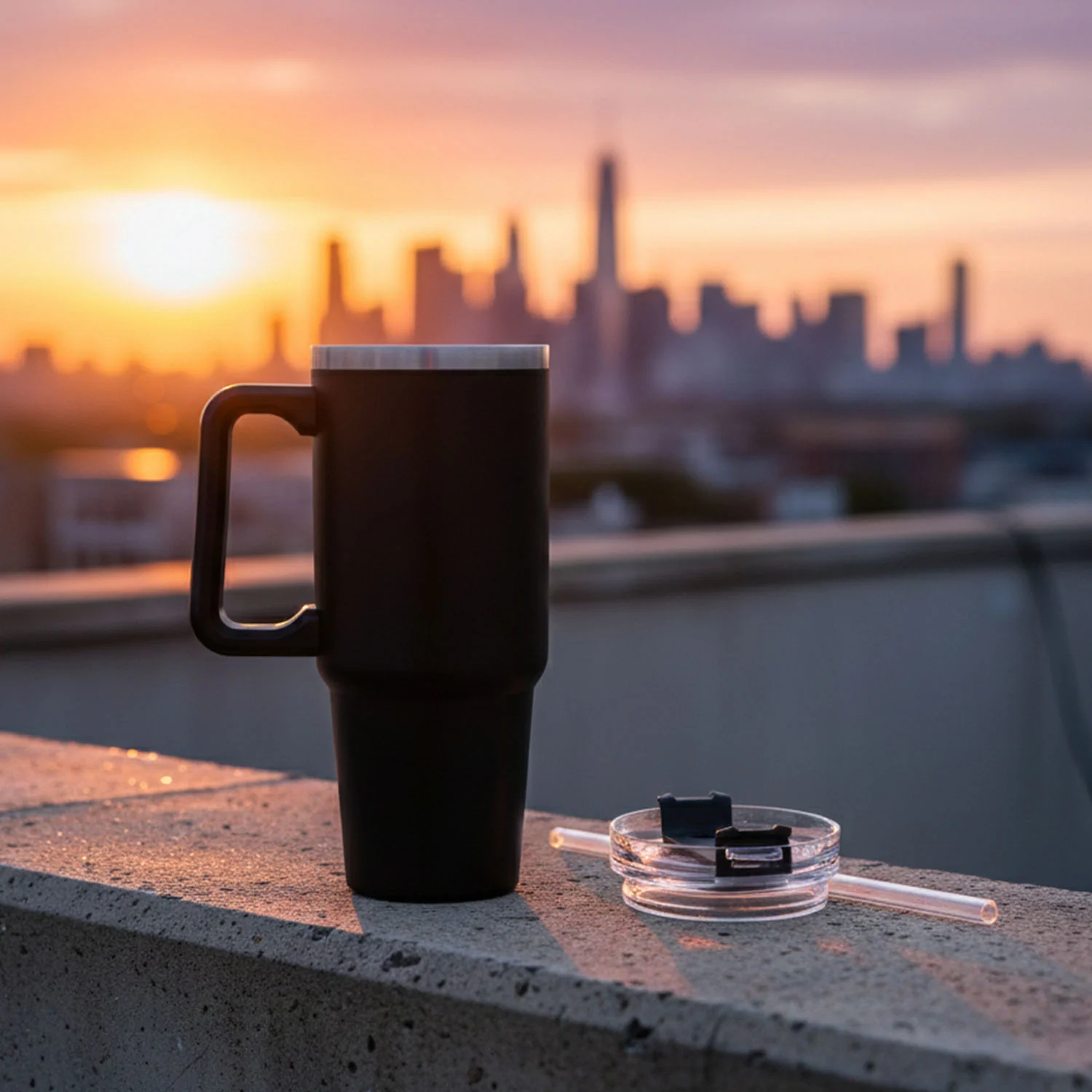 890 ML Large Capacity Insulated Travel Mug / Tumbler Black color (1 Pc) - Image 8