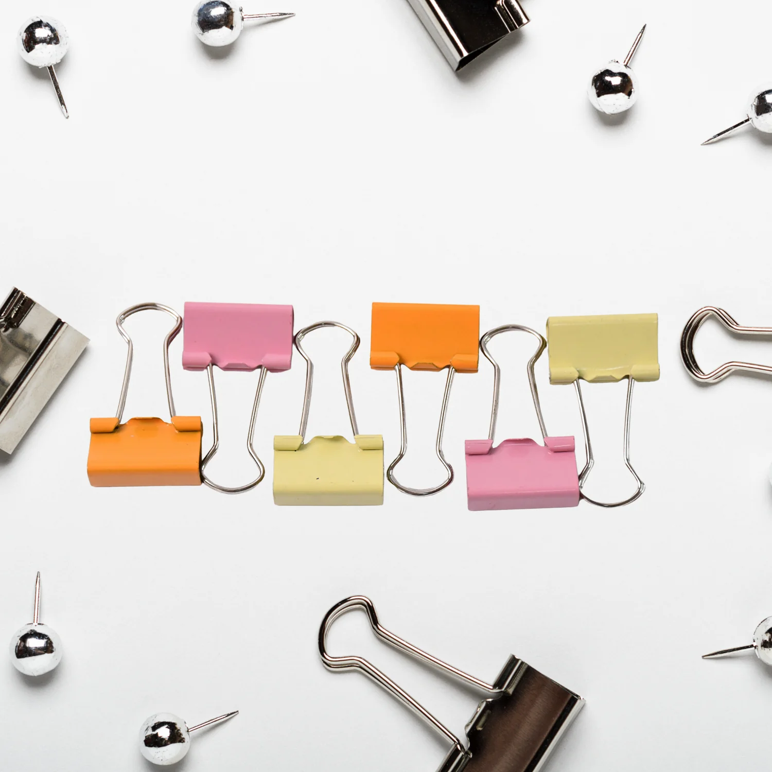 Binder Clips Paper Clips, Push Pins for Office and School Supplies (68 Pcs Set) - Image 3