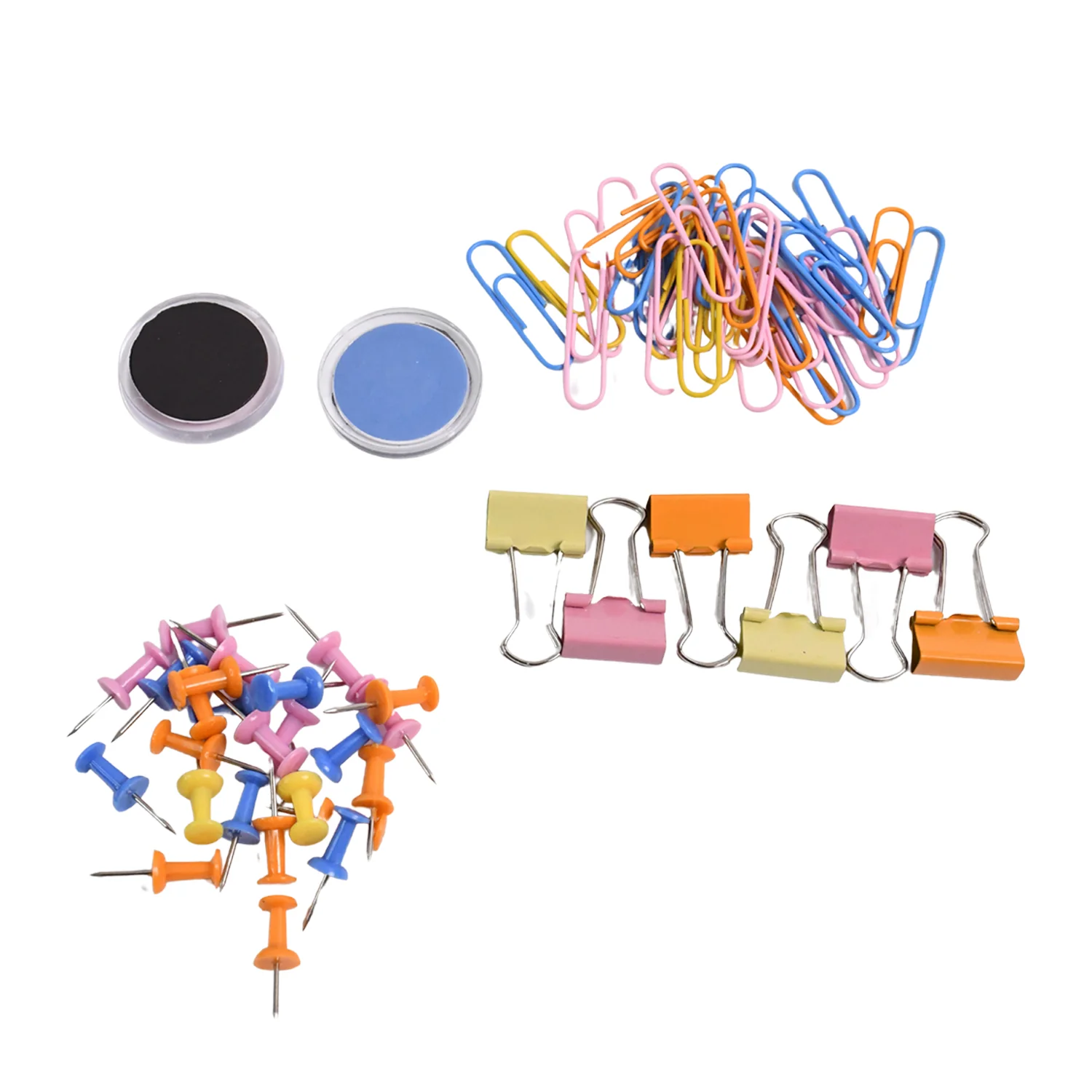 Binder Clips Paper Clips, Push Pins for Office and School Supplies (68 Pcs Set) - Image 5