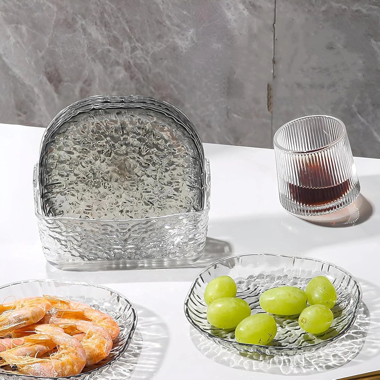 9-in-1 Crystal Glass Snack Serving Plates Set - Image 4