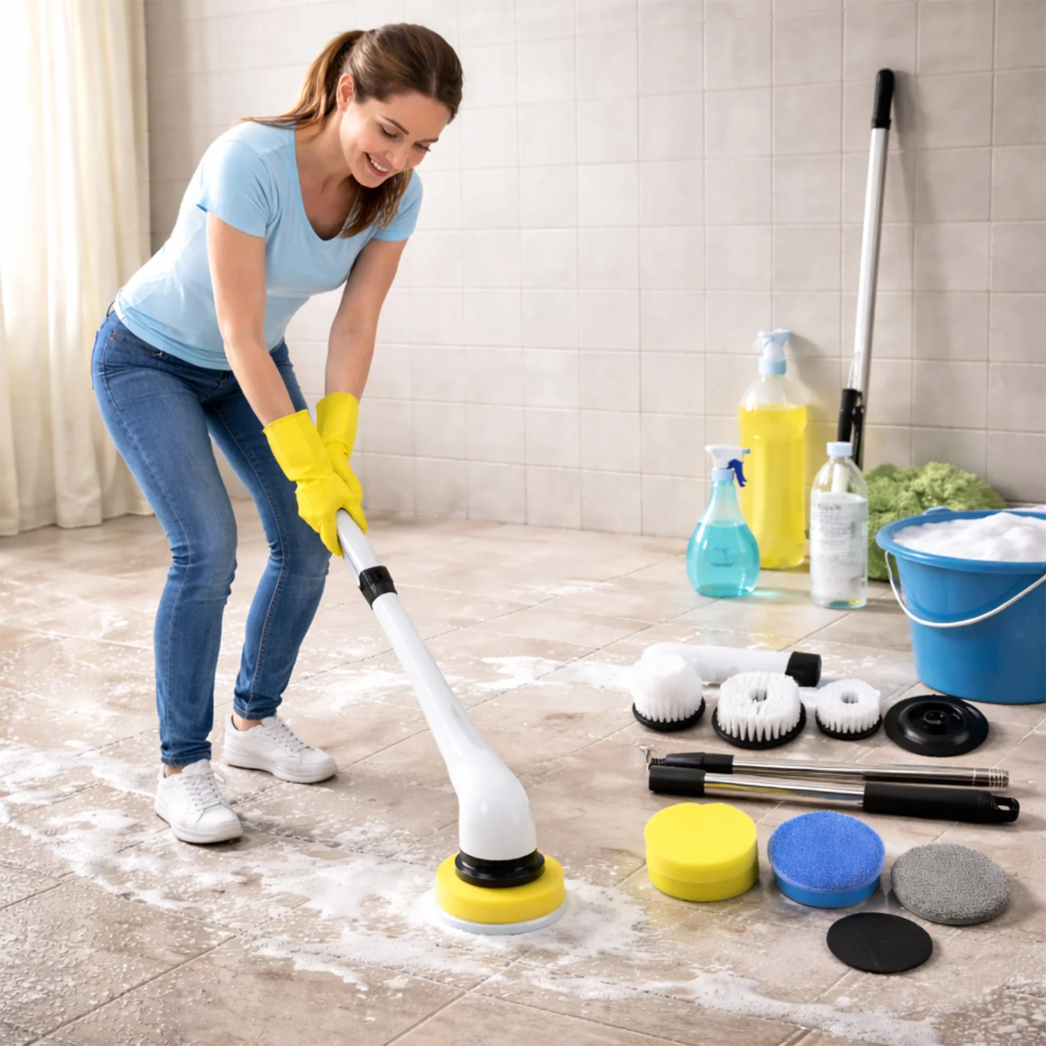 9-in-1 Electric Spin Scrubber - (1 Set) - Image 3