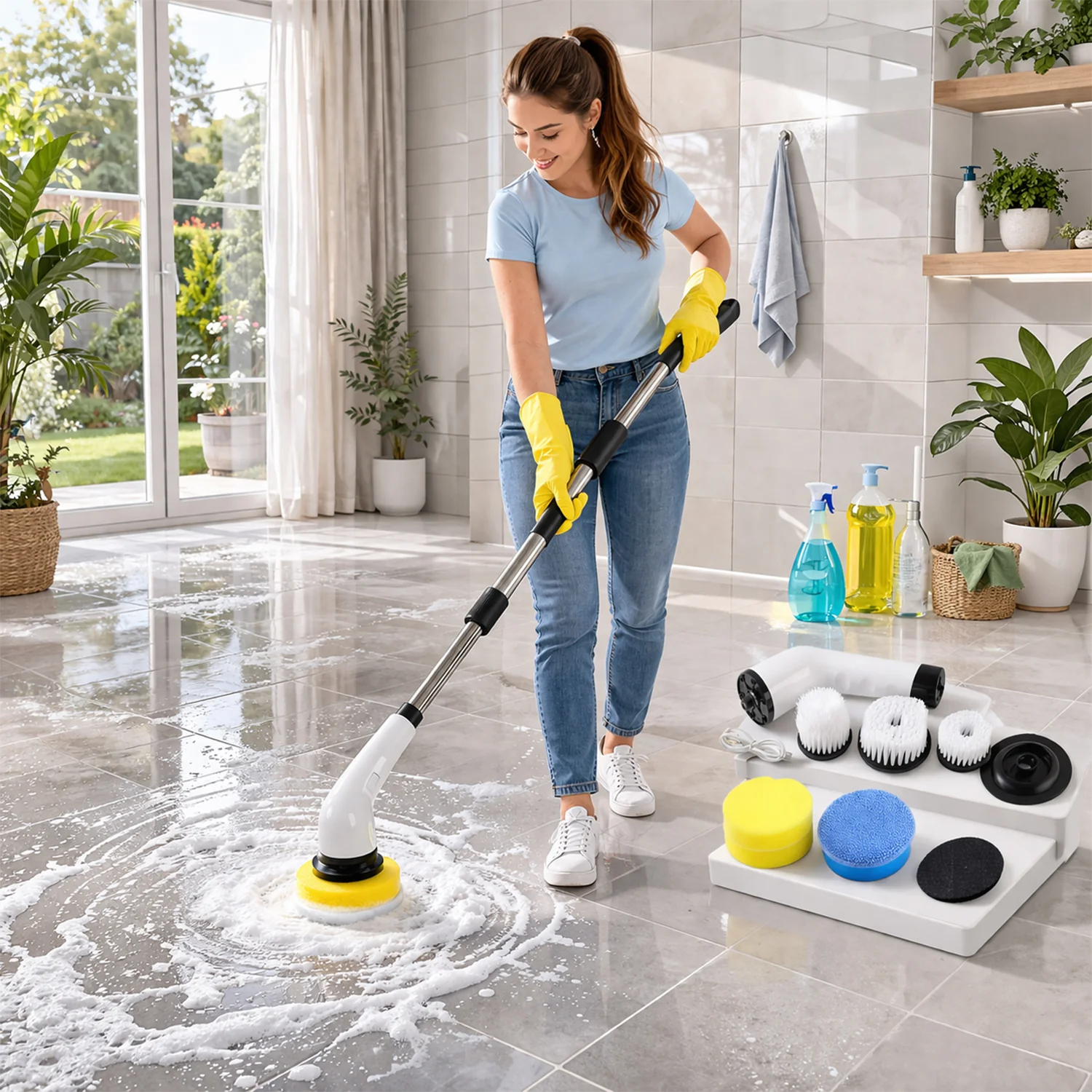 9-in-1 Electric Spin Scrubber - (1 Set) - Image 5