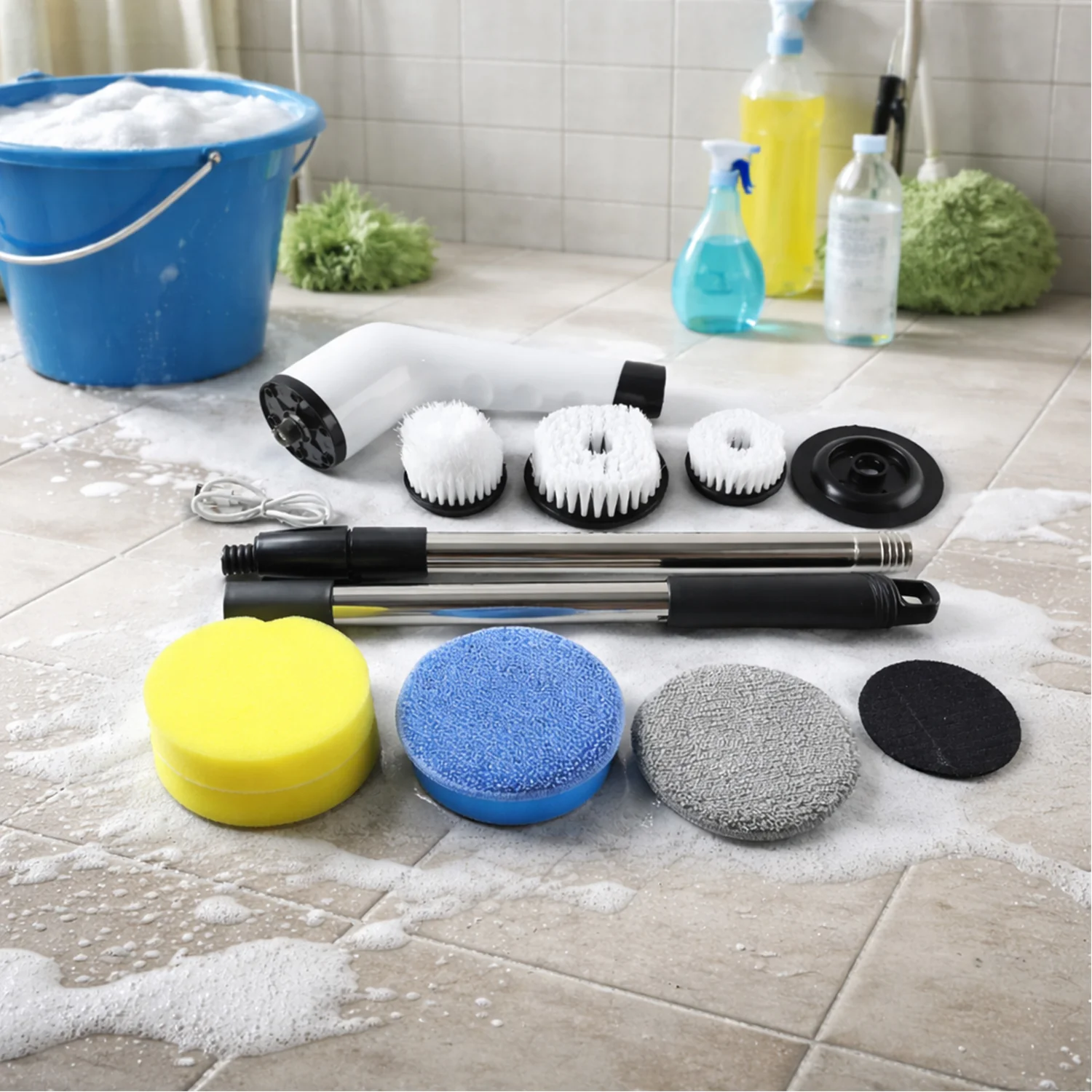 9-in-1 Electric Spin Scrubber - (1 Set) - Image 8