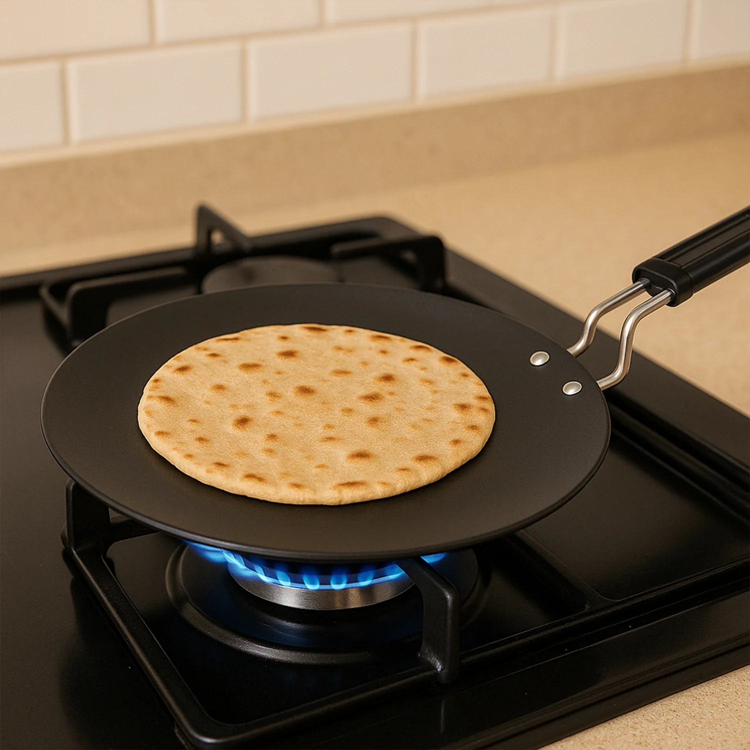 Compact Non-Stick Flat Roti Tawa (9 inch / 1 Pc) - Image 6