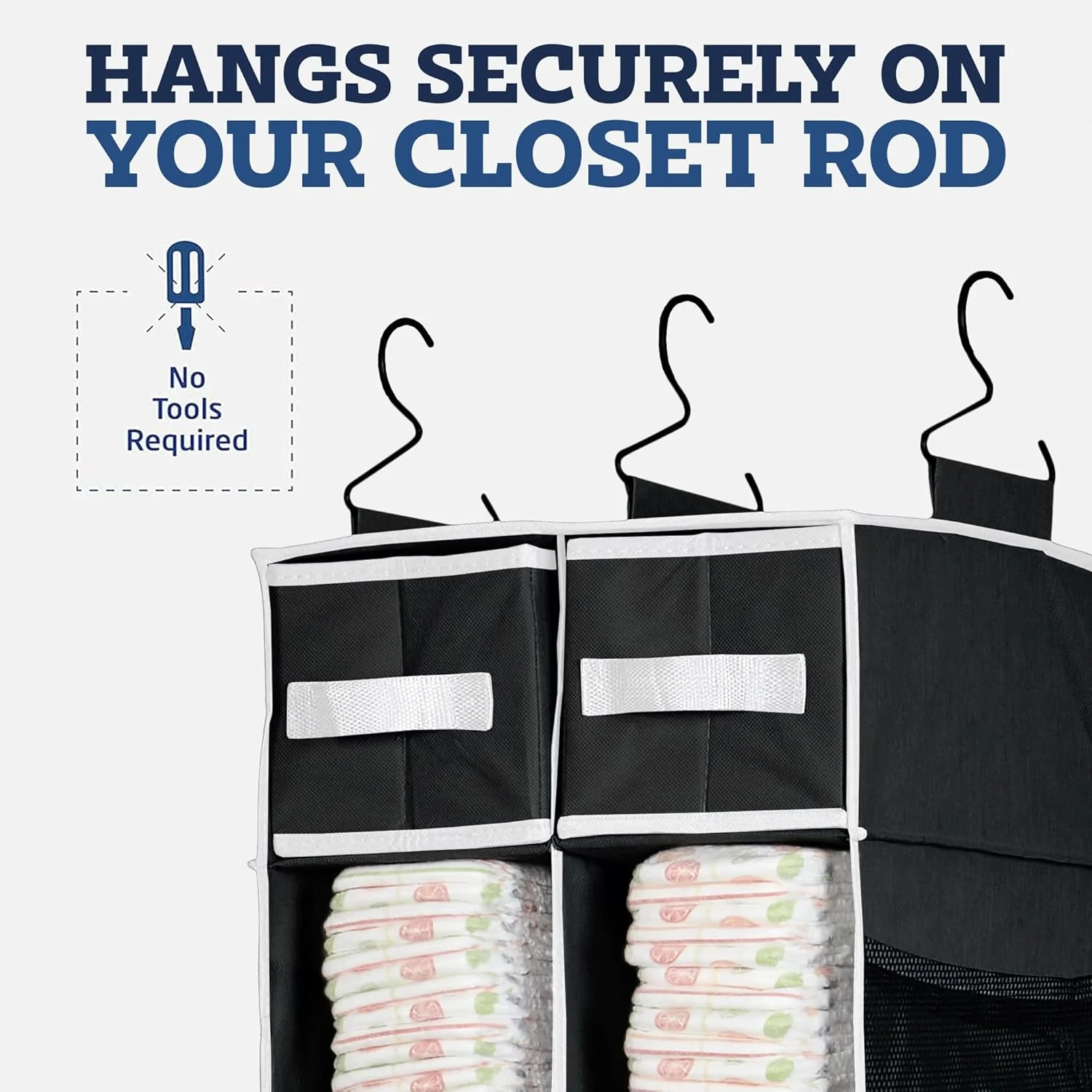 9 Shelf Hanging Closet Organizer with 5 Drawer Organizers - Image 7