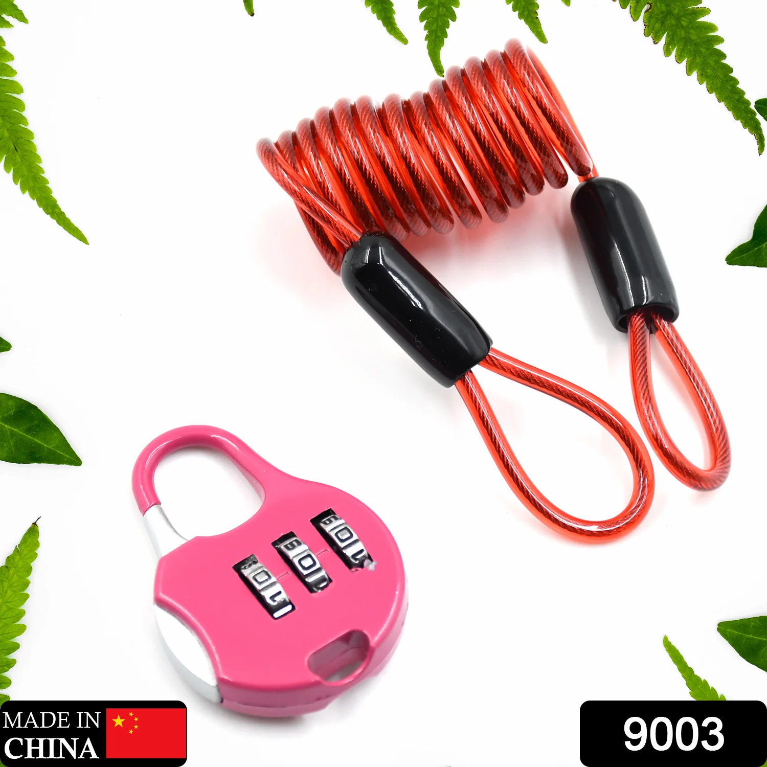 3-Digit Travel Combination Lock of Zinc Alloy, Small Safe Combination Padlock Resettable Number Lock Small Colorful Code Locks for Lockers Suitcases Luggage With Safety Lanyard Spring Coil Wire Disc Brake Lock Reminder Cable - Image 2