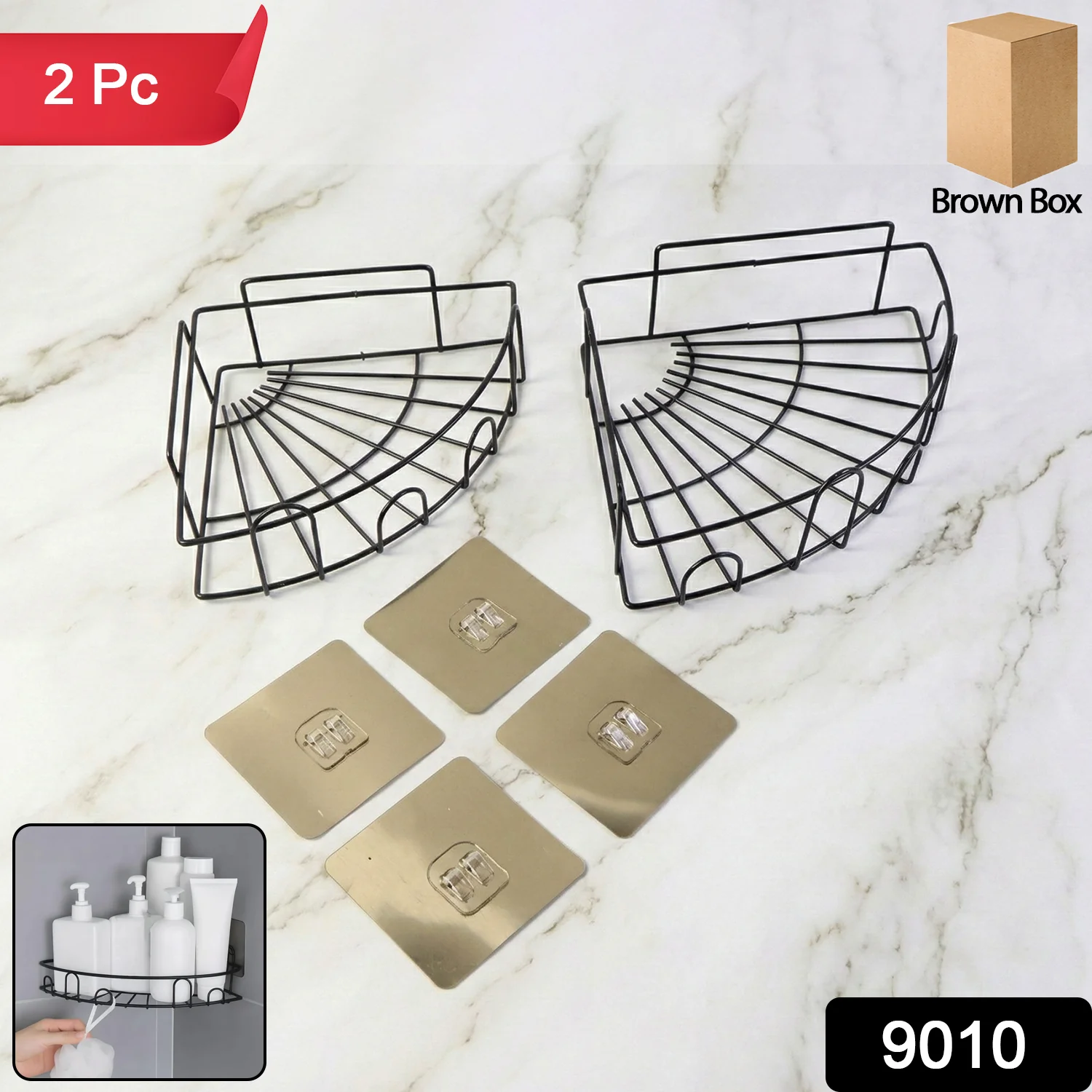2 Pc Shower Caddy Corner for holding and storing various household stuffs and items etc. - Image 2