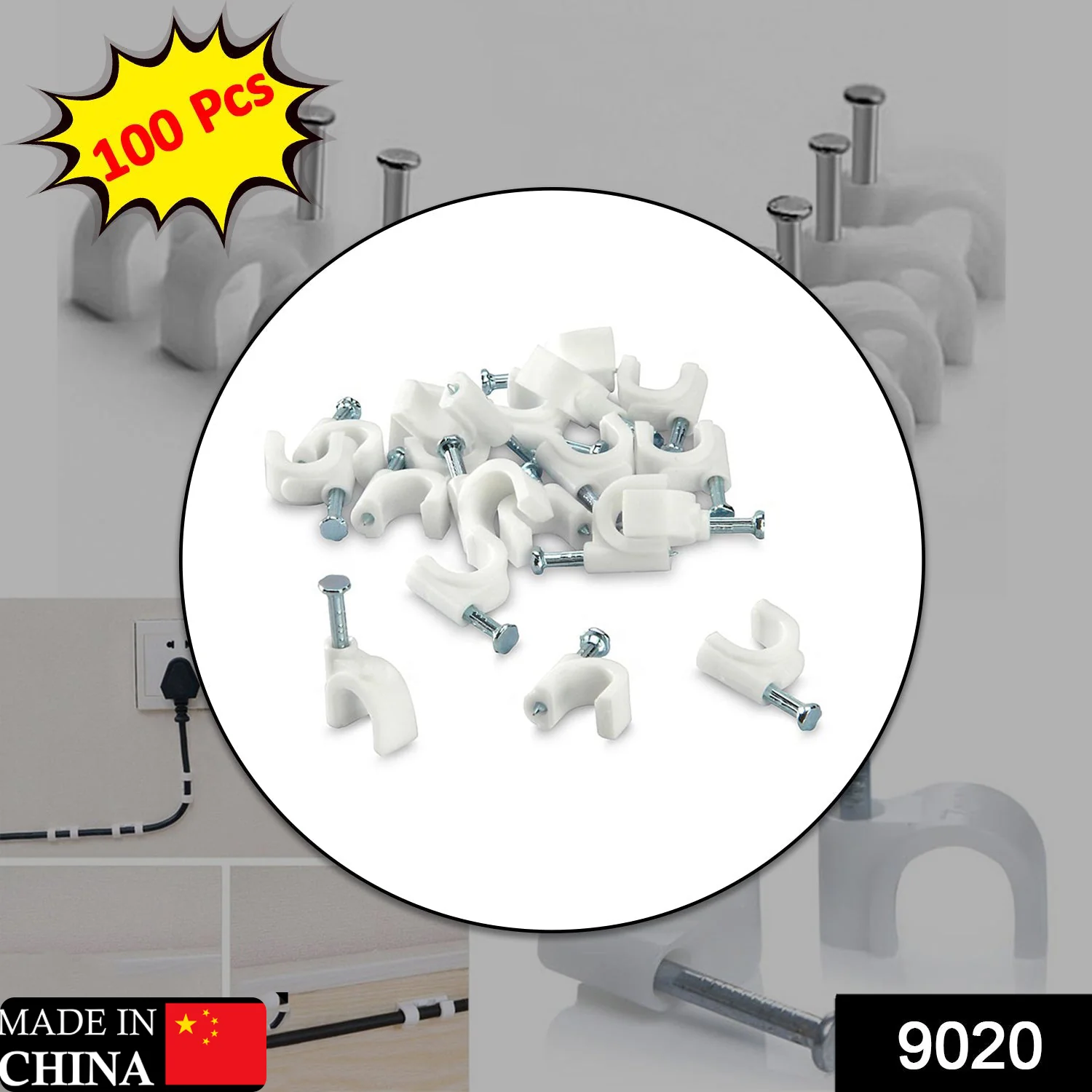 100 Pc 6MM Cable Clips for Securing Wires on Walls - Image 2