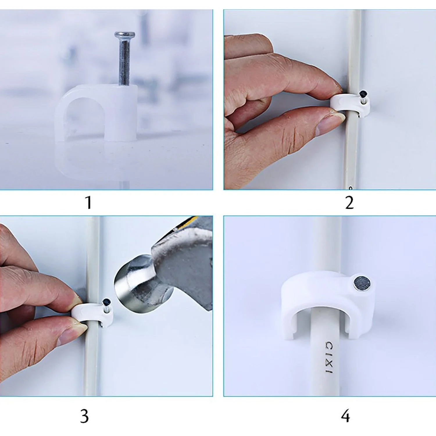 100 Pc 6MM Cable Clips for Securing Wires on Walls - Image 4