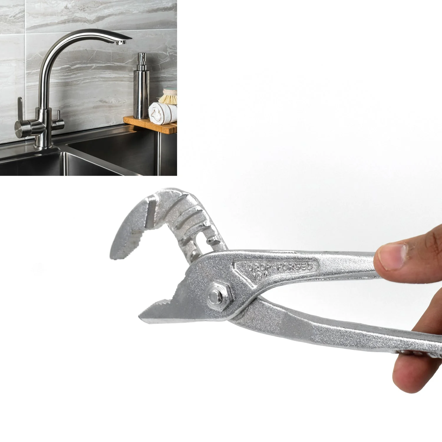Hand Tool - Water Pump Adjustable Plier Wrench Slip Joint Type, Chrome Plated - Image 10